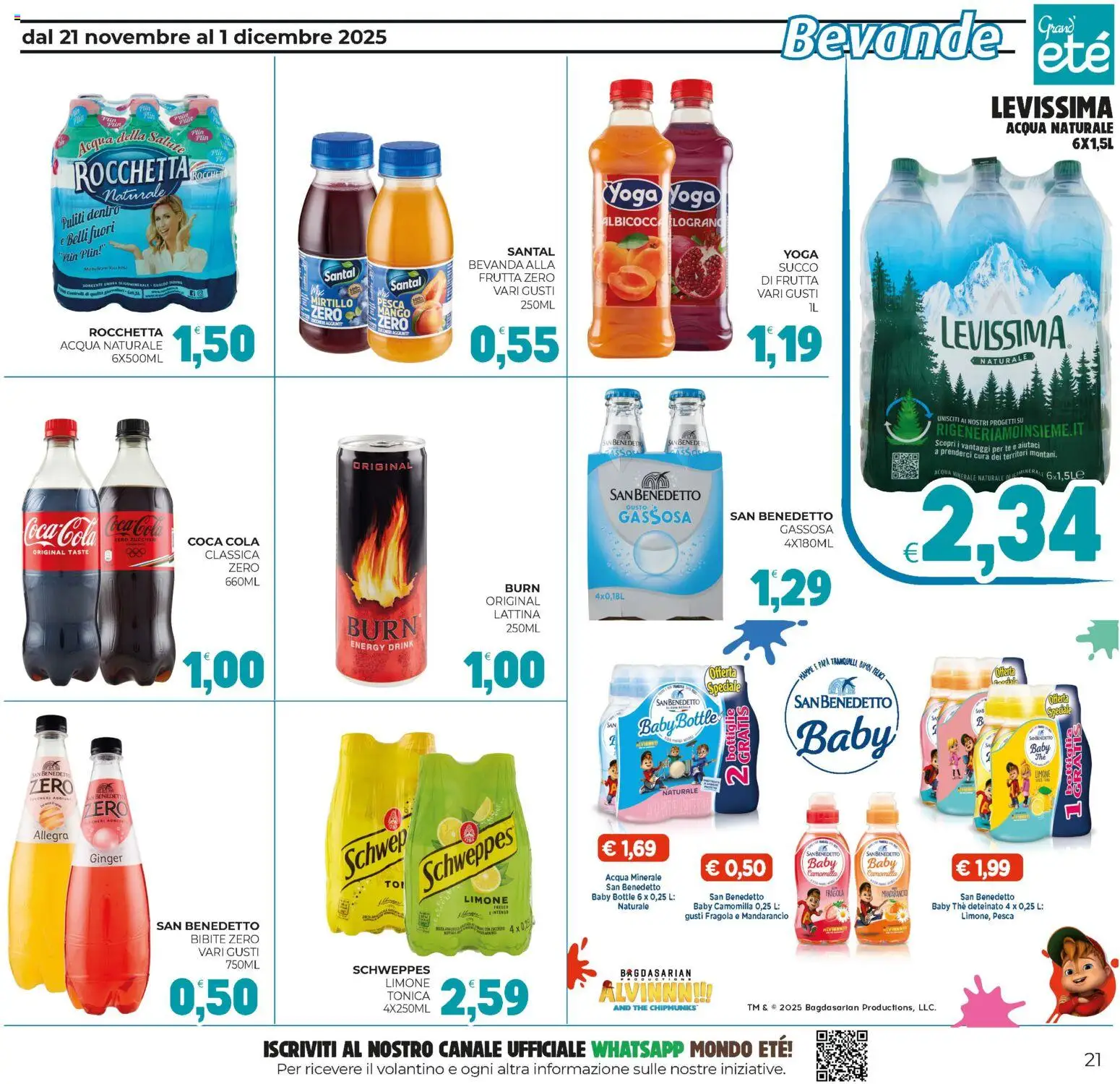 Volantino Eté del 21.11.2025 | Pagina: 21 | Prodotti: Succo, Pesca, Acqua naturale, Acqua minerale