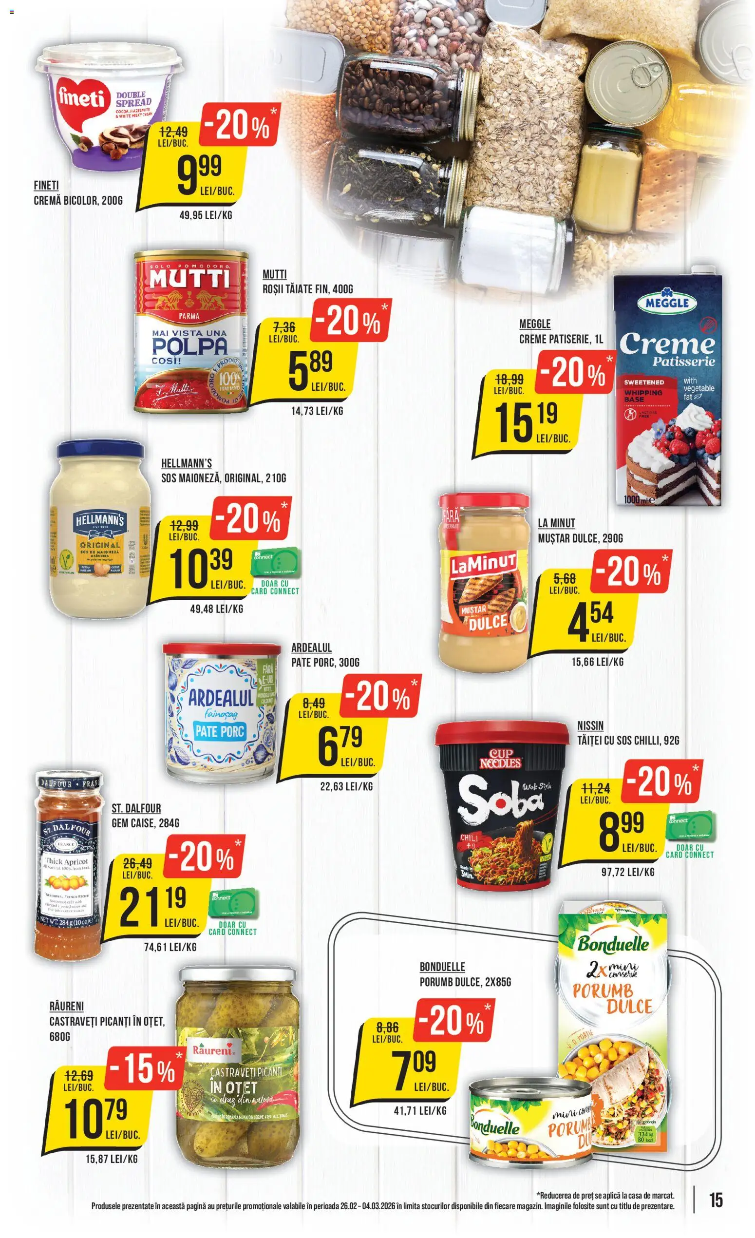 Noul catalog Mega Image – valabil de la 26.02.2026 | Pagină: 15 | Produse: Sobă, Pate, Muștar, Sos