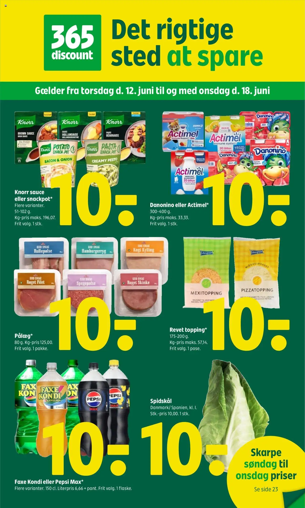 Coop 365 Tilbudsavis gyldig fra 12.06.2025 | Side: 1 | Produkter: Rullepølse, Pesto, Faxe Kondi, Magnet