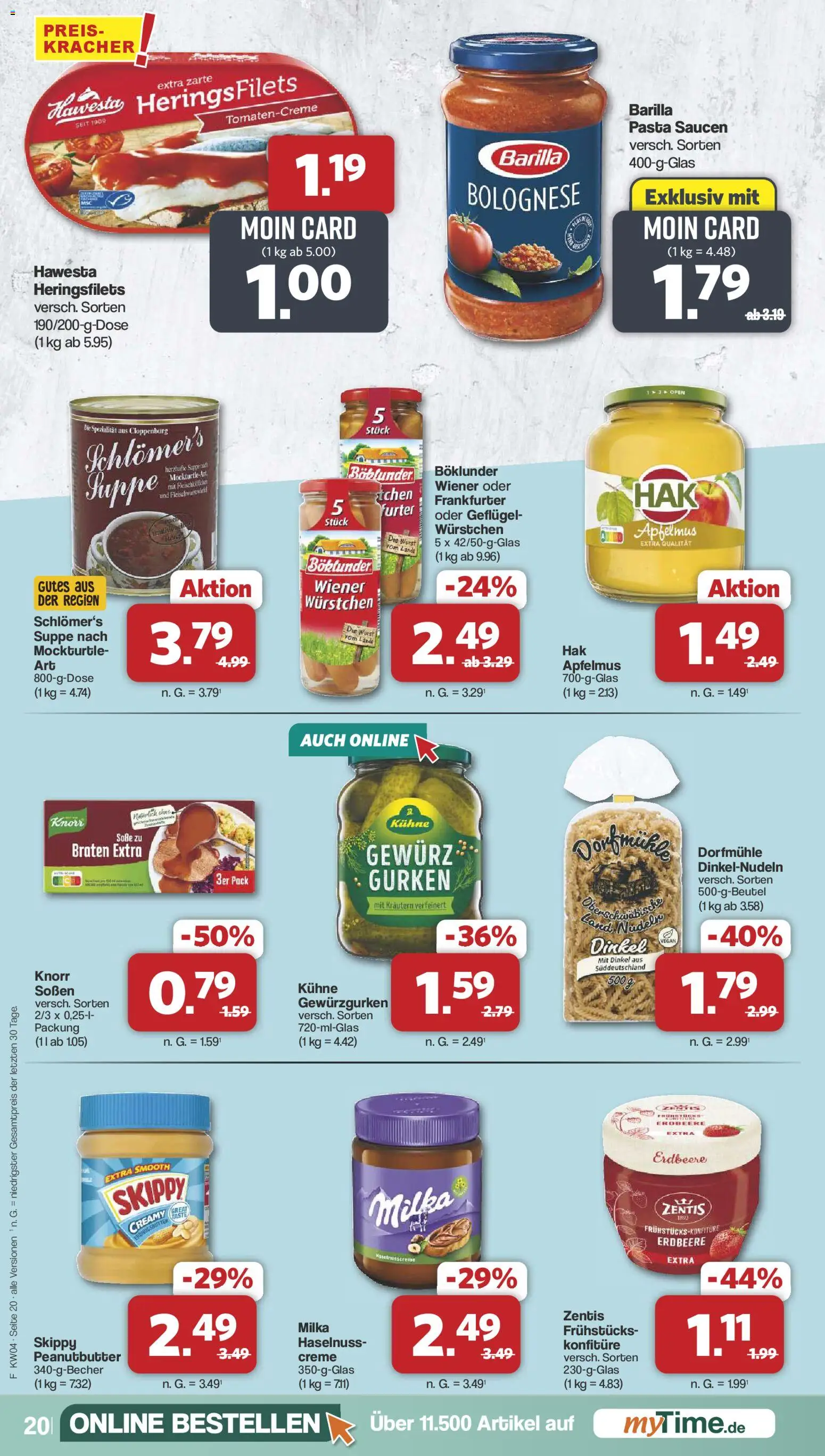 Famila Nordwest Prospekt 	 – gültig ab 19.01.2026 | Seite: 20 | Produkte: Barilla, Creme, Wurst, Pasta
