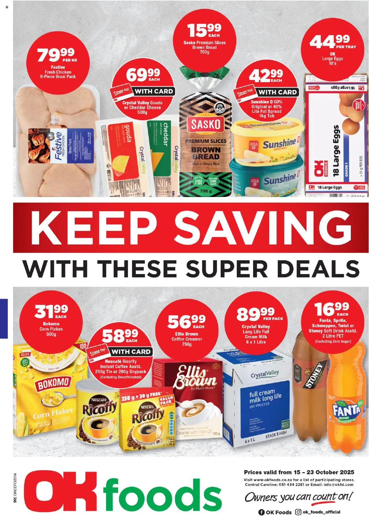 New OK Foods catalogue – valid from 15.10.2025 | Page: 1 | Products: Tray, Beer, Cream, Estuche organizador de viaje
