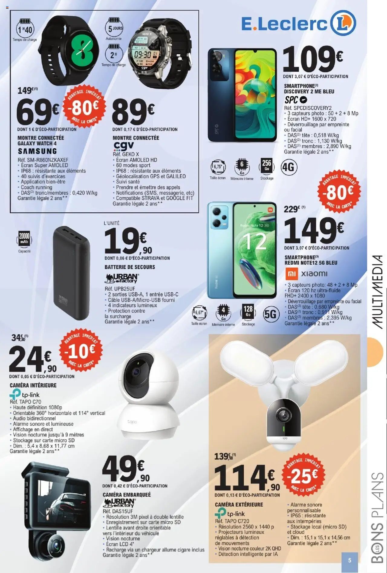  | Page: 5 | Produits: Smartphone, Audio, Lentille, Caméra
