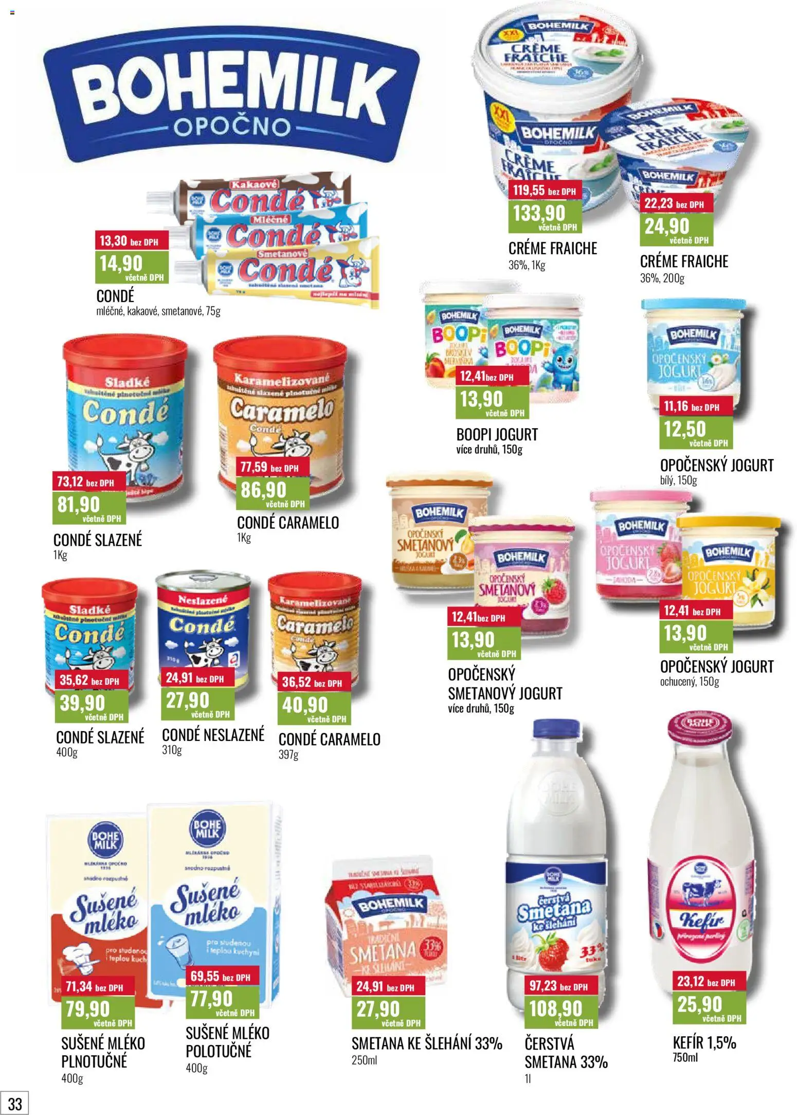 Ratio leták od 01.03.2026 | Strana: 33 | Produkty: Kefír, Smetanový jogurt, Jogurt, Creme fraiche