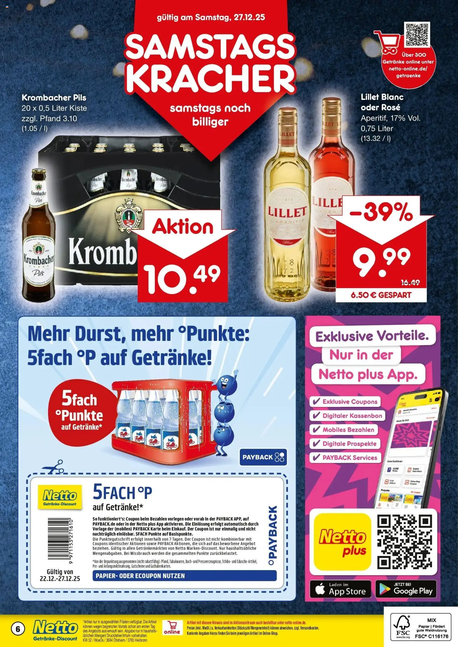 Netto Marken-Discount prospekt Ötisheim	 – gültig ab 22.12.2025 | Seite: 6 | Produkte: Pils, Lillet, Krombacher
