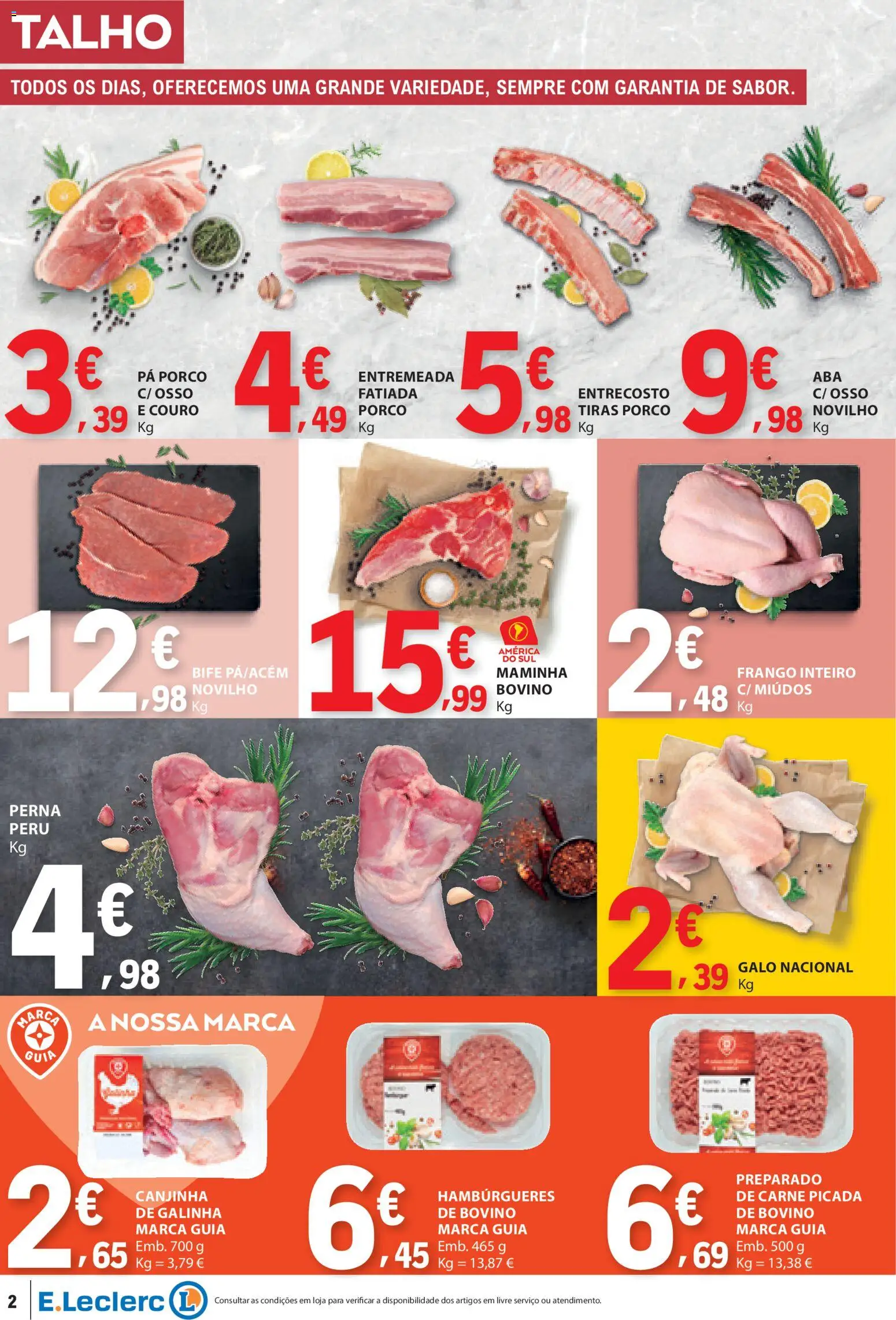 E.Leclerc folheto │ válido de 05.03.2026 | Página: 2 | Produtos: Frango, Peru, Carne, Pá