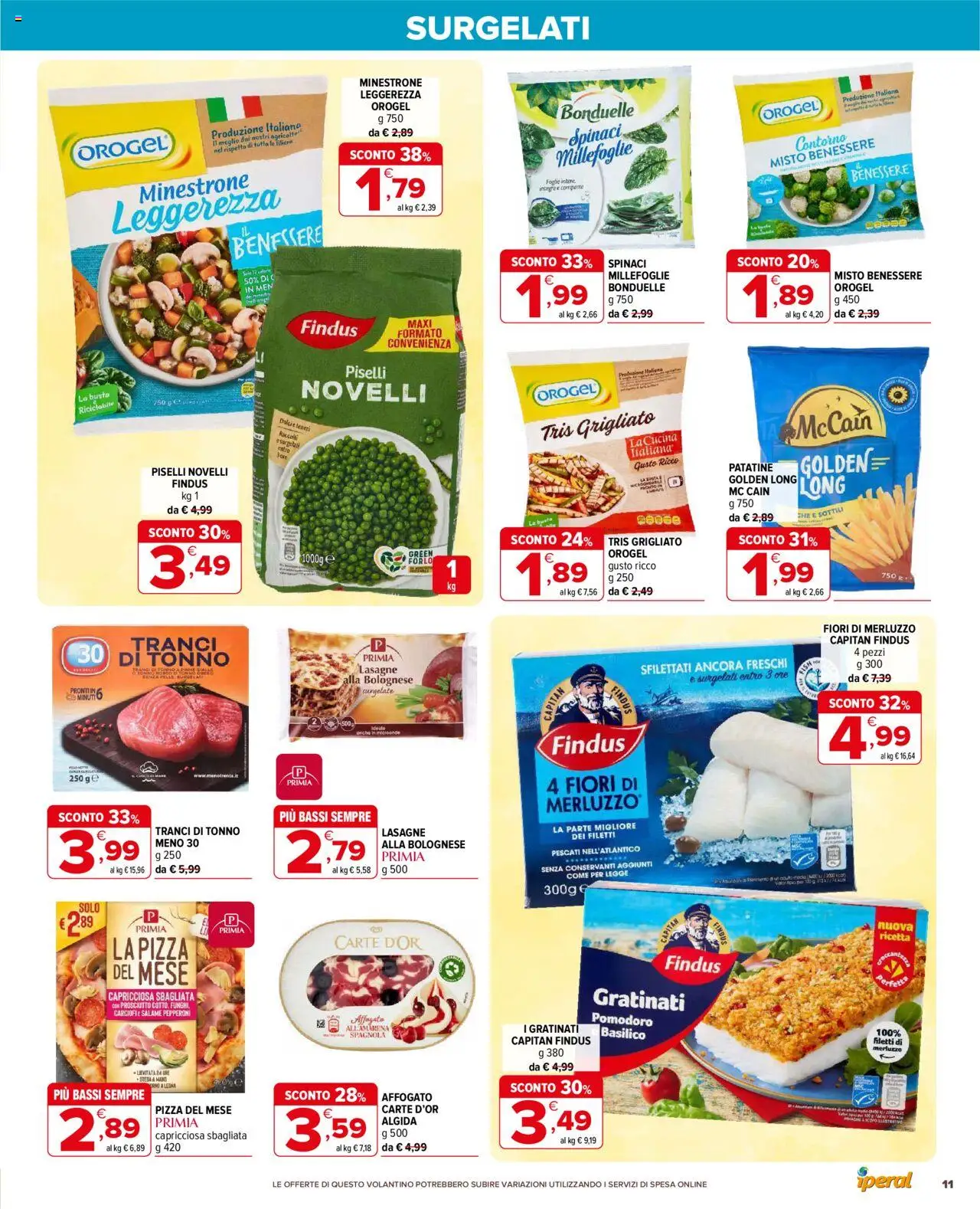 Volantino Iperal del 01.10.2025 | Pagina: 11 | Prodotti: Microonde, Pizza, Carciofi, Tonno