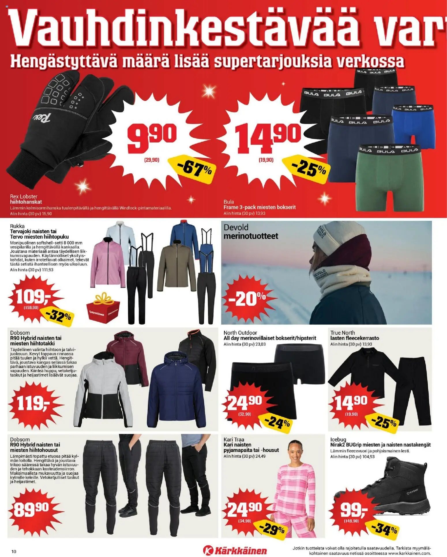 Kärkkäinen tarjoukset – voimassa 10.12.2025 alkaen | Sivu: 10 | Tuotteet: Kangas, Housut, Bokserit