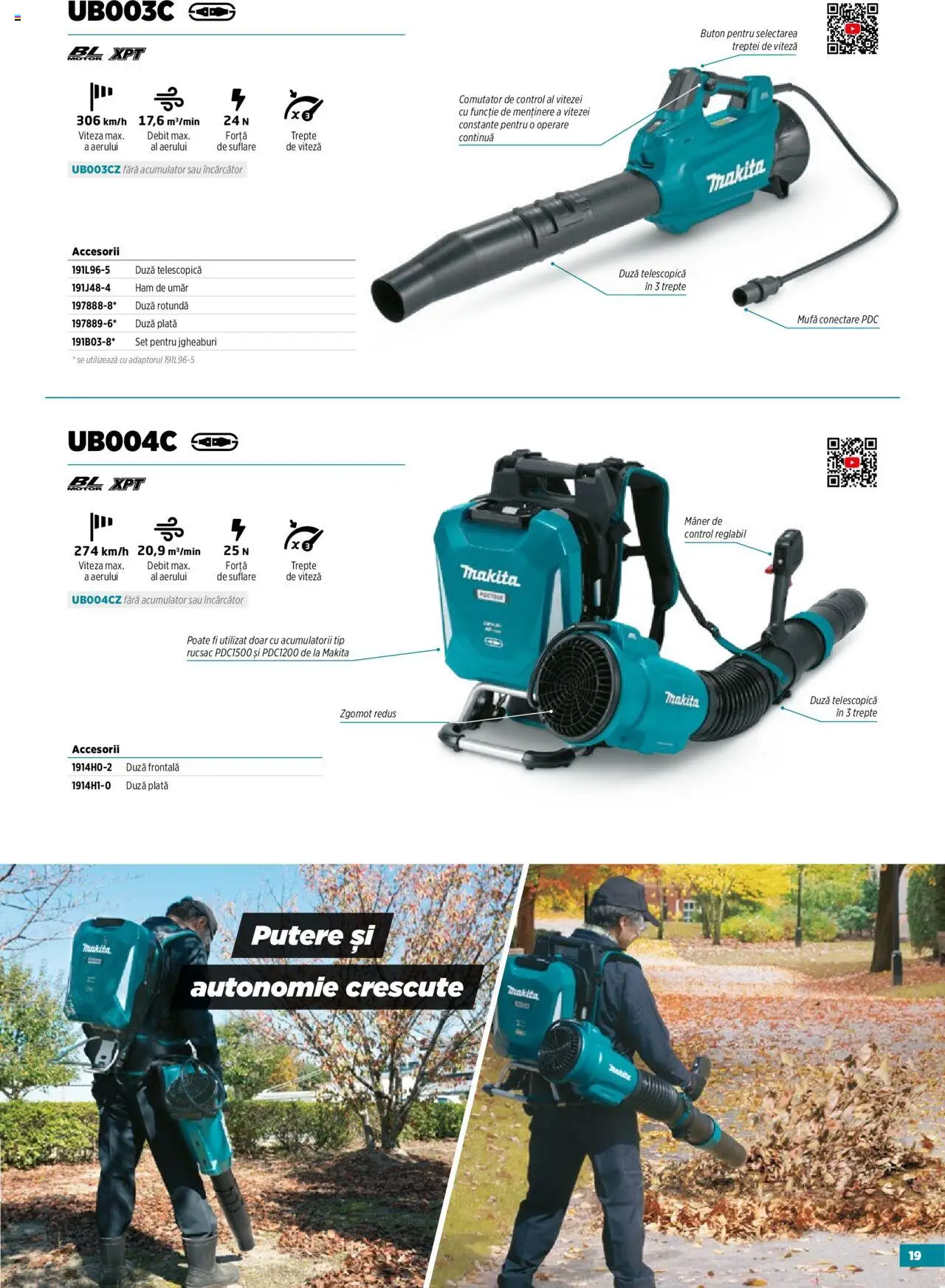 Noul catalog Makita – valabil de la 14.05.2025 | Pagină: 19 | Produse: Încărcător, Mâner, Rucsac