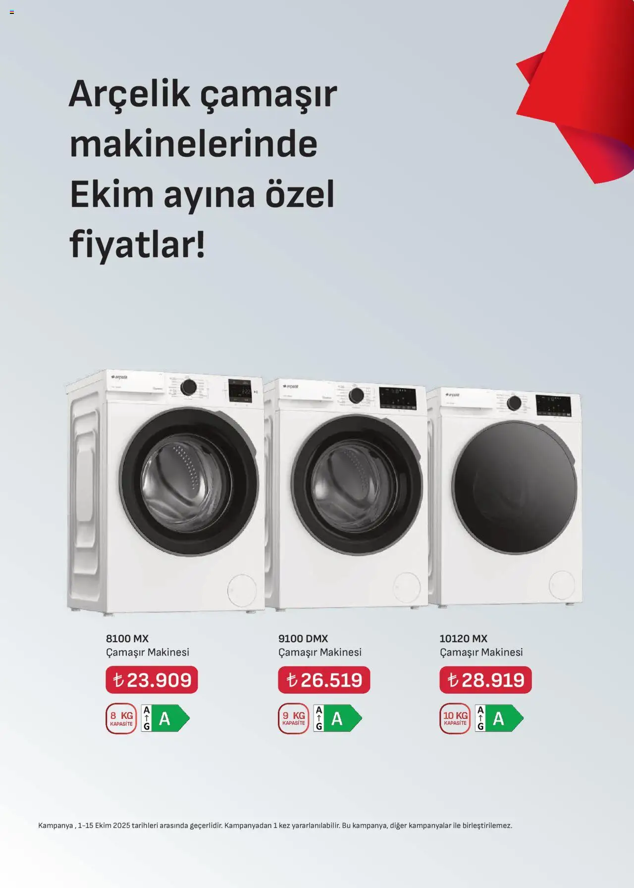 Arçelik Katalog - 01.10.2025 tarihinden itibaren geçerlidir | Sayfa: 18 | Ürünler: Çamaşır makinesi