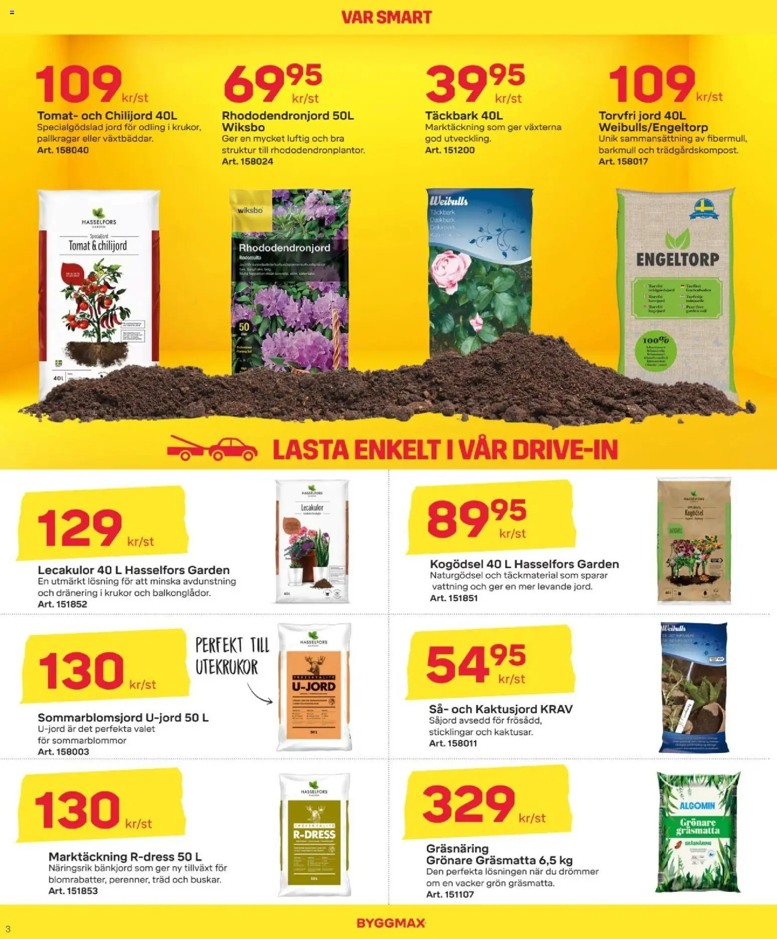 ByggMax reklamblad aktuell från 19.03.2026 | Sida: 4 | Produkter: Jord, Lecakulor, Täckbark, Specialjord