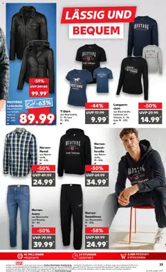 Herren-Jeans, aus Baumwolle und Elastan, 32 - 40 je – gültig ab 25.09.2025 | Seite: 33 | Produkte: Shirt, Langarmshirt, Hoodie, Jeans