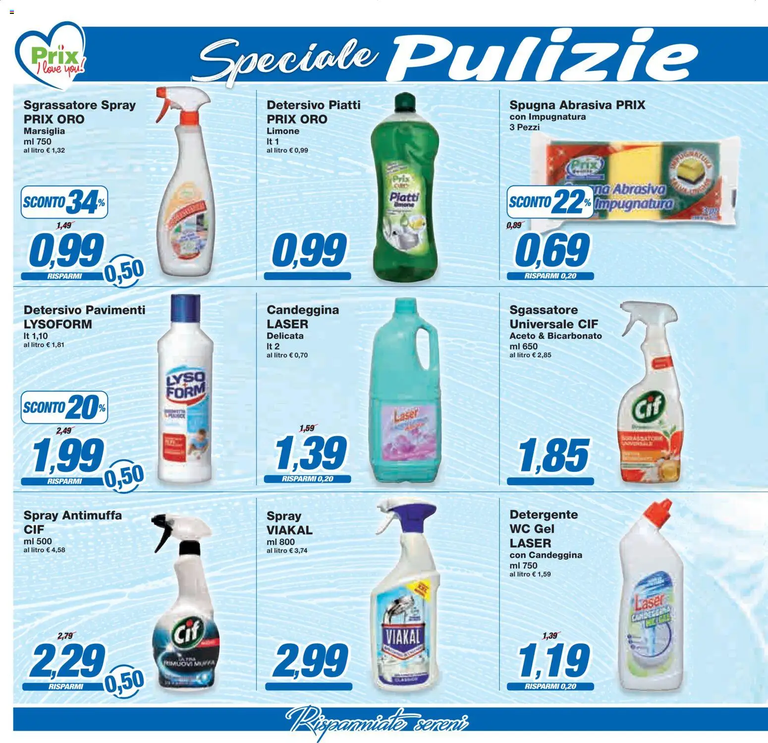 Volantino Prix del 16.03.2026 | Pagina: 16 | Prodotti: Detergente, Sgrassatore, Limone, Aceto