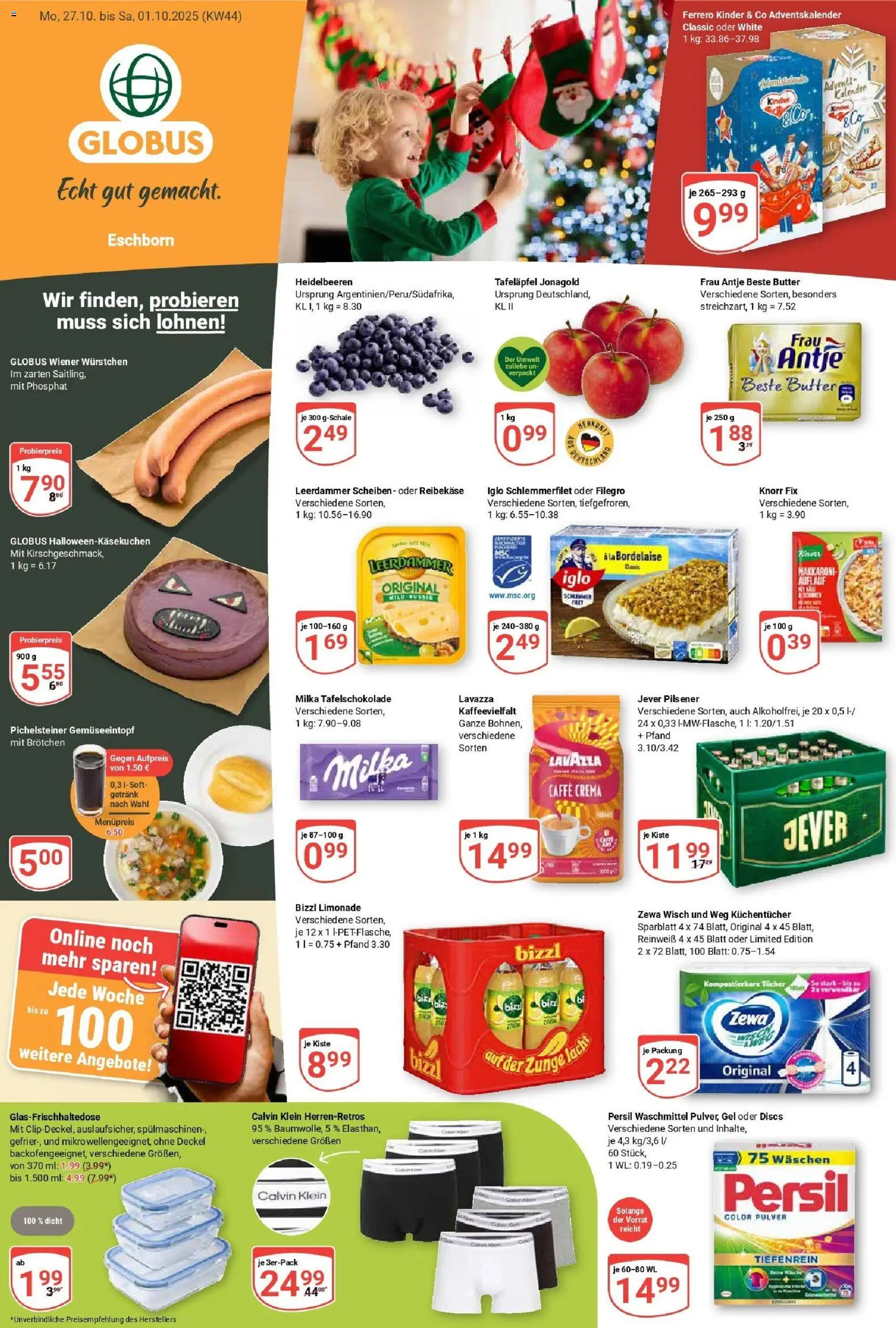 Globus prospekt Eschborn	 – gültig ab 26.10.2025 | Seite: 1 | Produkte: Iglo, Limonade, Milka, Jever