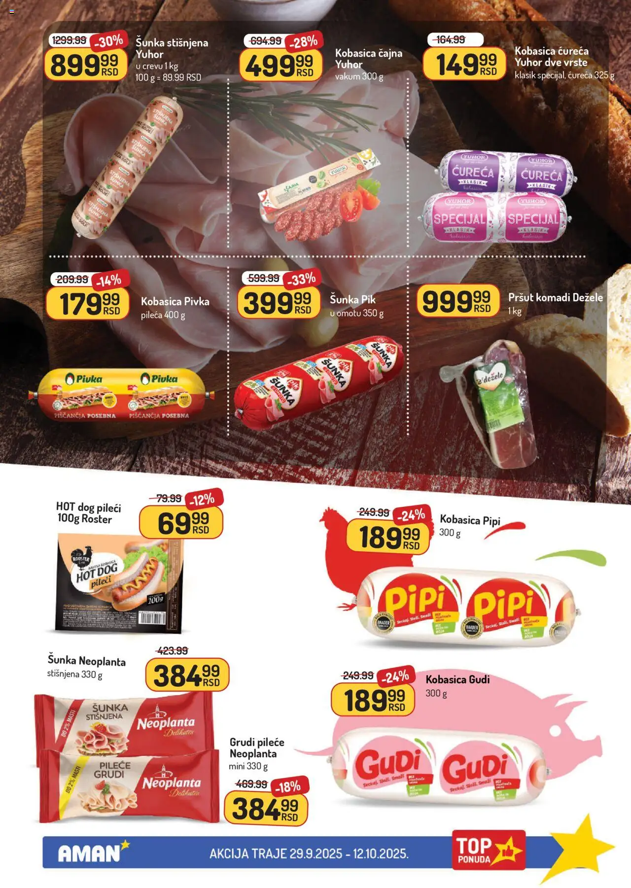 Aman katalog - važi od 29.09.2025 | Strana: 8 | Proizvode: Pršut, Pileće grudi, Šunka, Kobasica