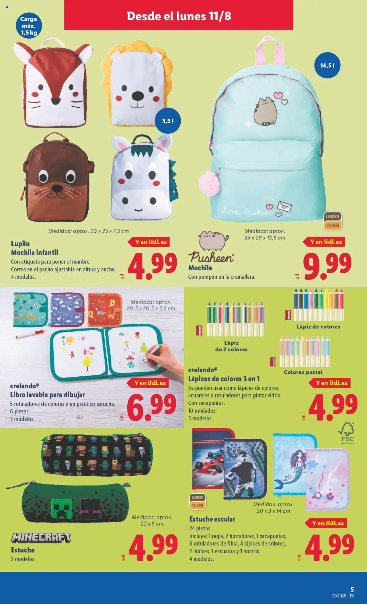 Lidl catálogo de bazar MAD │ válido desde el 11.08.2025 | Página: 11 | Productos: Mochila