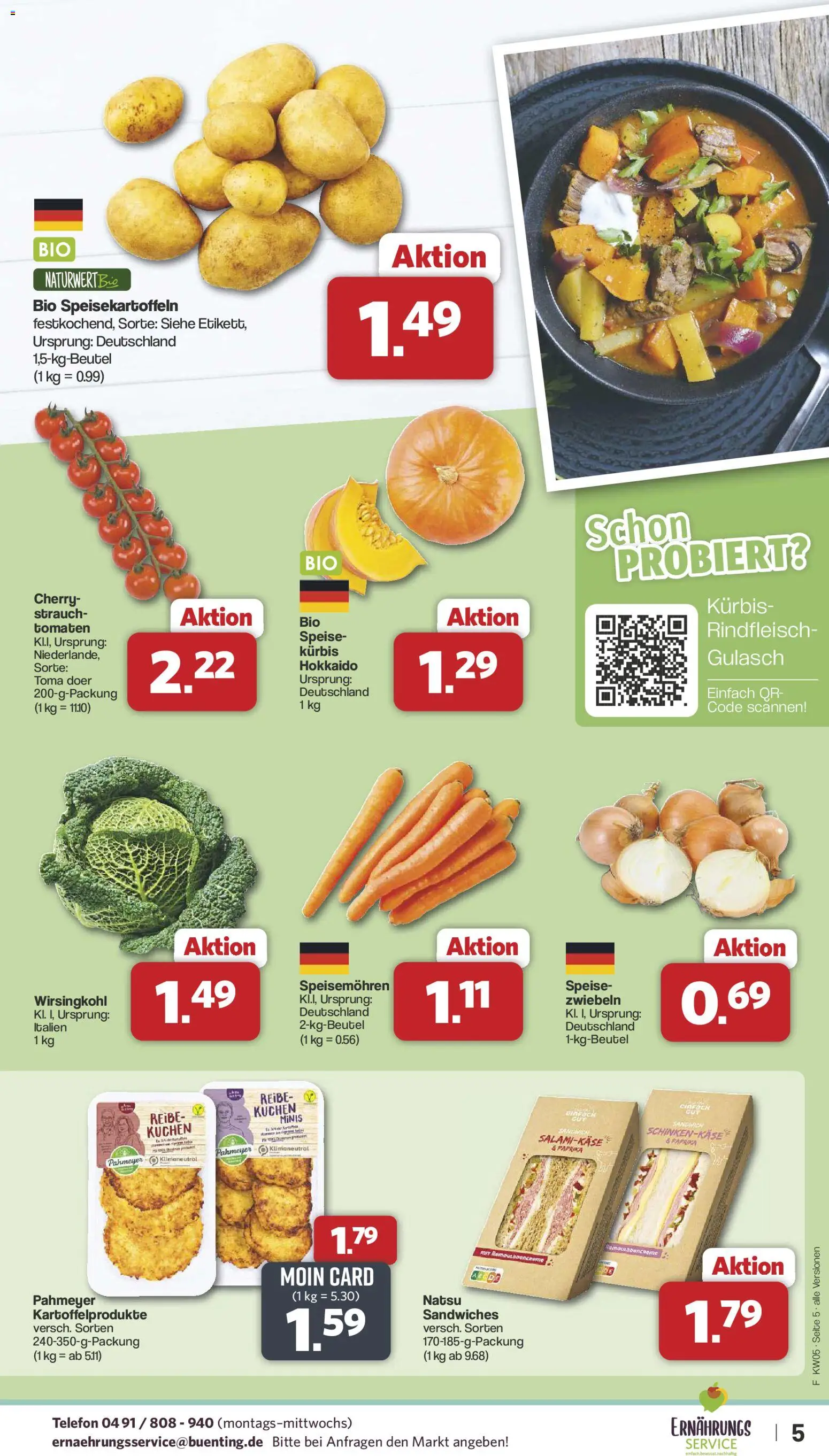 Famila Nordwest Prospekt 	 – gültig ab 26.01.2026 | Seite: 5 | Produkte: Tomaten, Zwiebeln, Gulasch, Kuchen