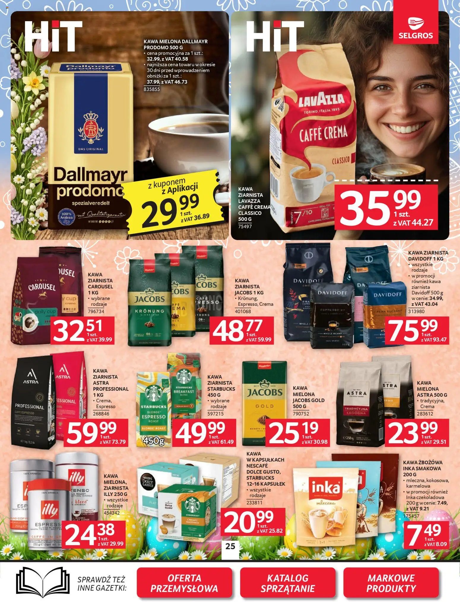 Selgros cash&carry gazetka od 26.03.2026 | Strona: 25 | Produkty: Kawa ziarnista, Lavazza, Dolce Gusto, Kawa