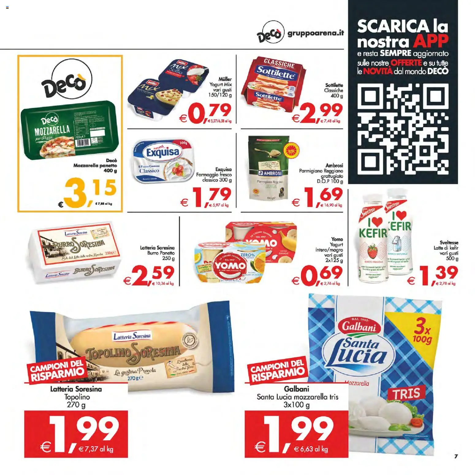 Volantino Decò del 23.01.2026 | Pagina: 8 | Prodotti: Yogurt, Formaggio, Burro, Provola