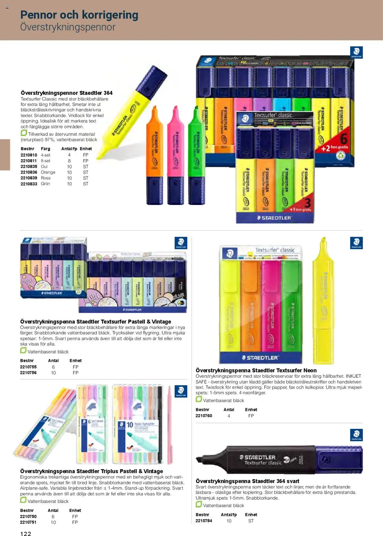 Office Depot reklamblad aktuell från 01.02.2025 | Sida: 124 | Produkter: Galler, Penna, Överstrykningspenna