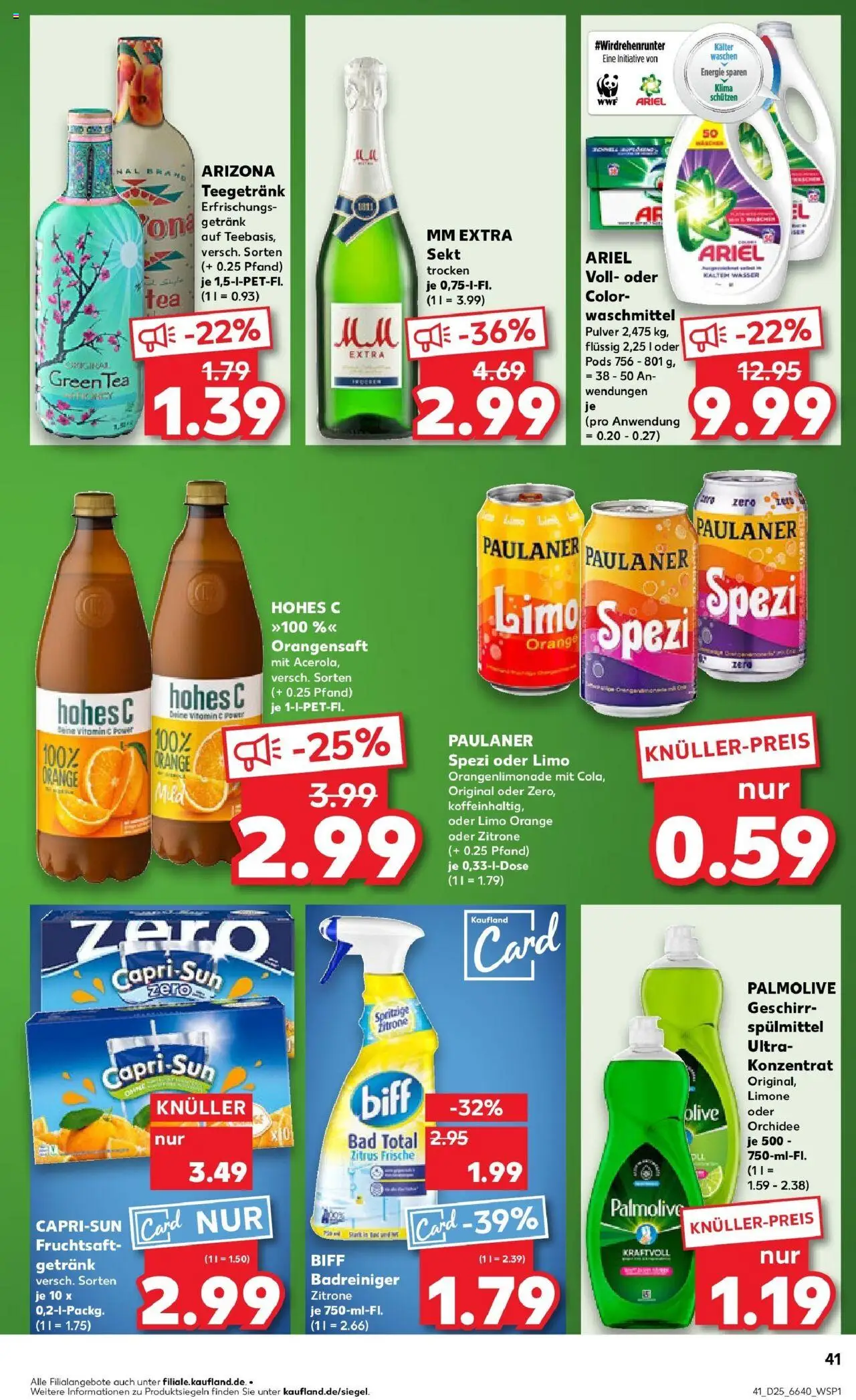 Kaufland prospekt Kaufbeuren	 - gültig ab dem 22.06.2025 | Seite: 2 | Produkte: Ariel, Orangensaft, Fruchtsaft, Paulaner