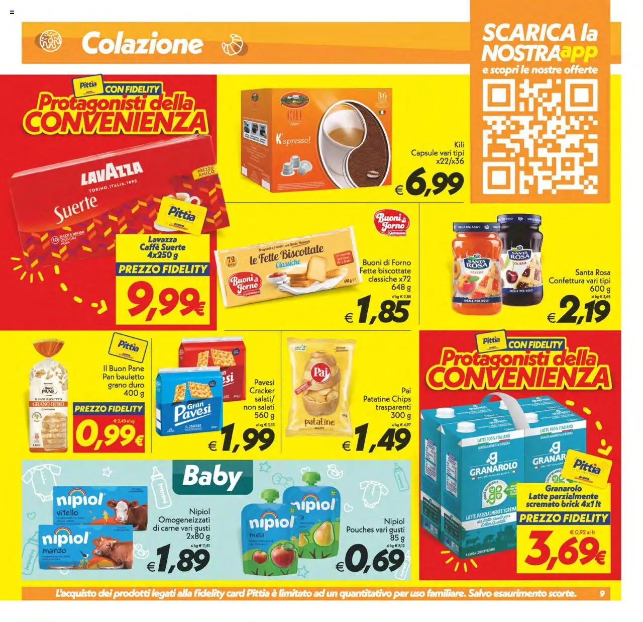 Volantino SuperConveniente del 22.08.2025 | Pagina: 9 | Prodotti: Pane, Caffè, Vitello, Lavazza