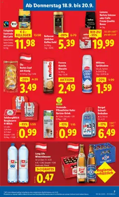 Lidl Flugblatt gültig ab 18.09.2025 | Seite: 9 | Produkte: Sahne, Bad, Butter, Kaffee