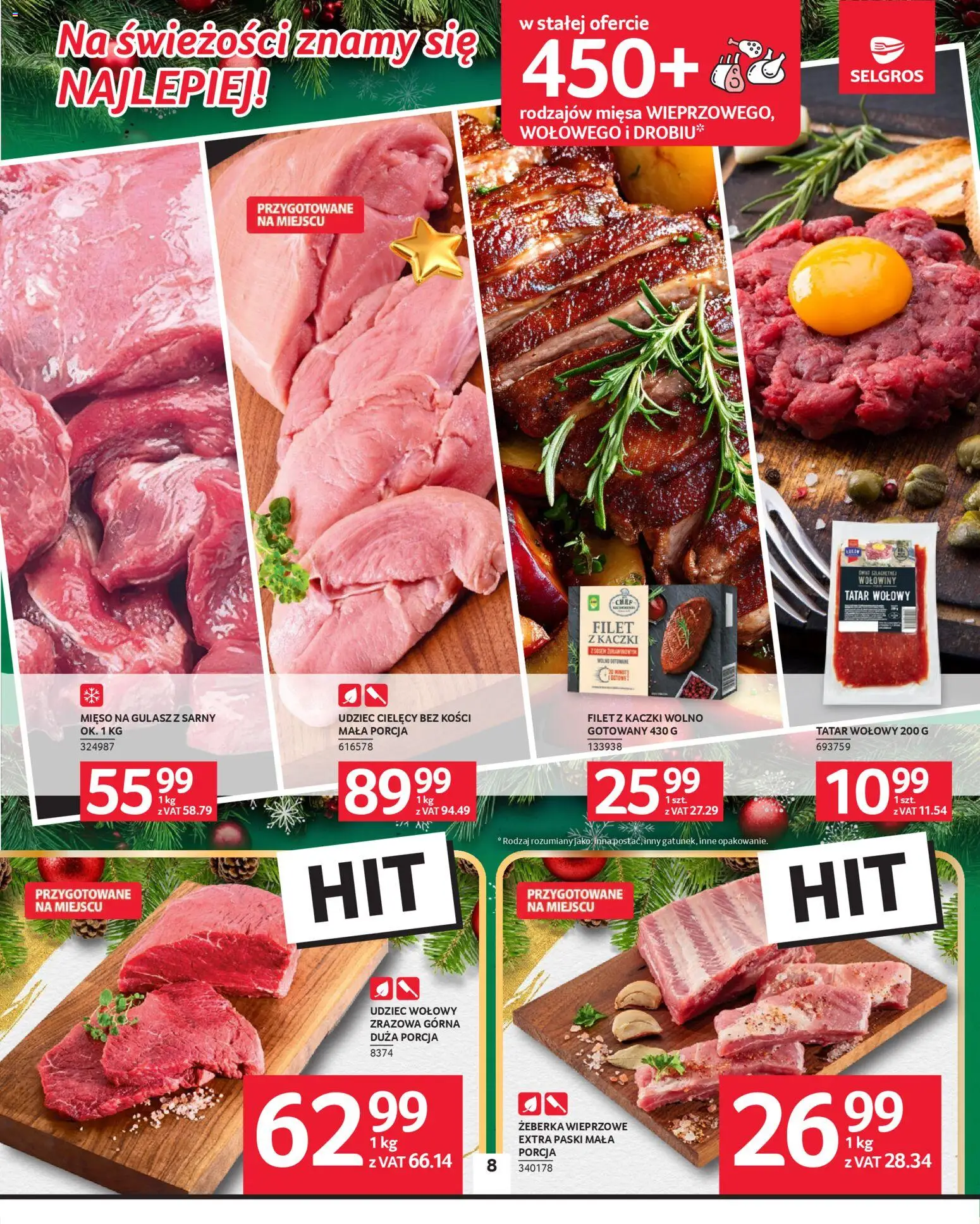 Selgros cash&carry Gazetka od 18.12.2025 | Strona: 8 | Produkty: Mięso, Mięso na gulasz, Tatar, Gulasz