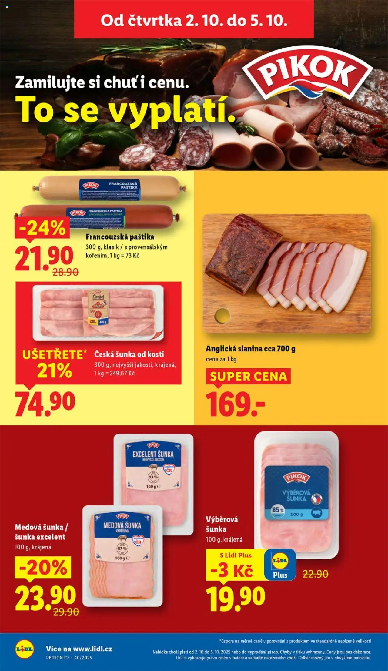 Lidl leták od 02.10.2025 | Strana: 14 | Produkty: Anglická slanina, Slanina, Paštika, Pikok
