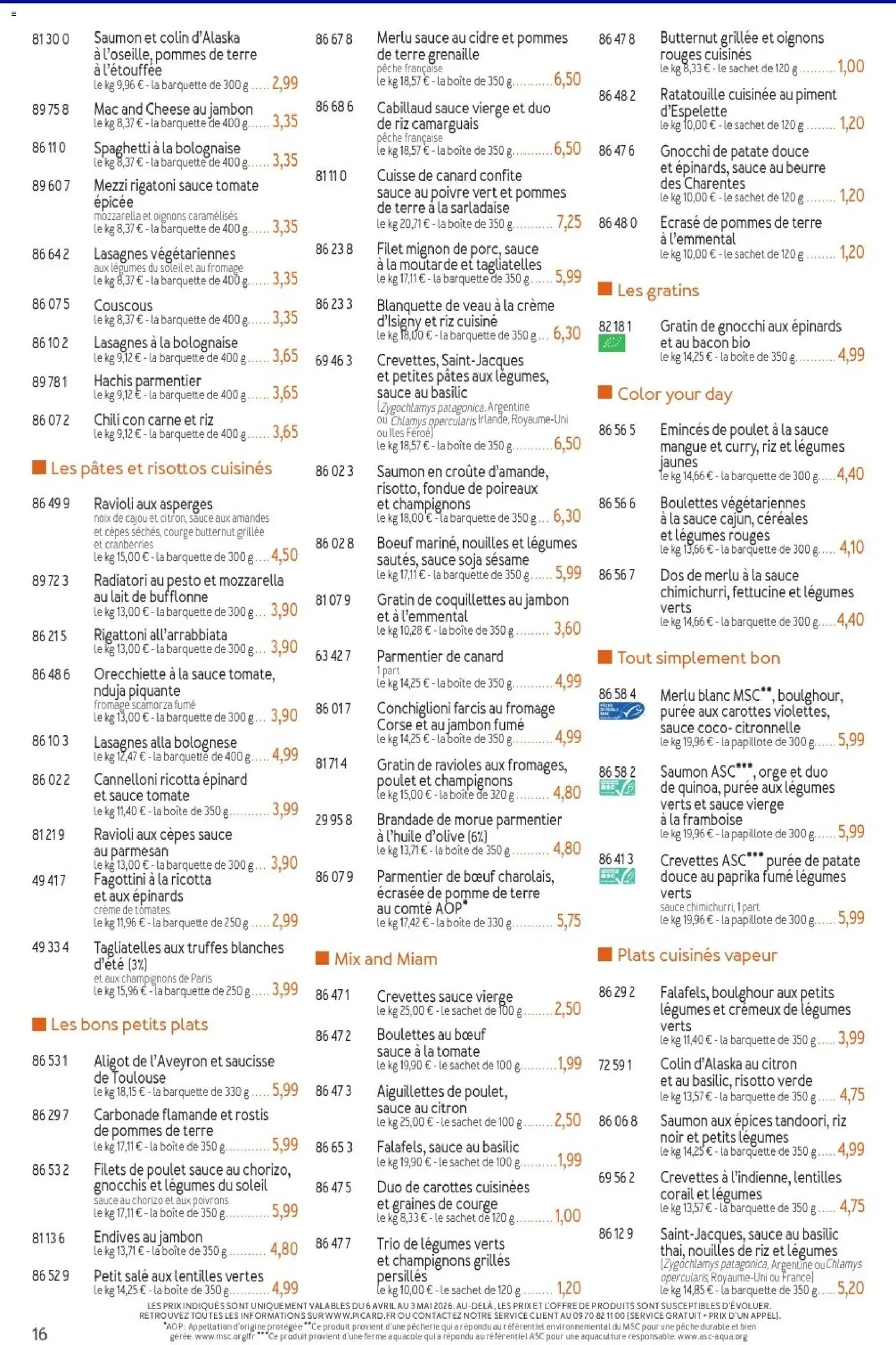 {H1} | Page: 16 | Produits: Crevettes, Pesto, Nouilles, Amandes