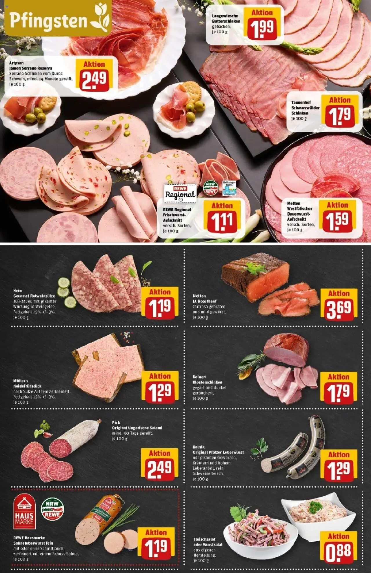 Rewe prospekt Duisburg / Duissern	 - gültig ab dem 01.06.2025 | Seite: 8 | Produkte: Roastbeef, Salami, Schinken, Sahne