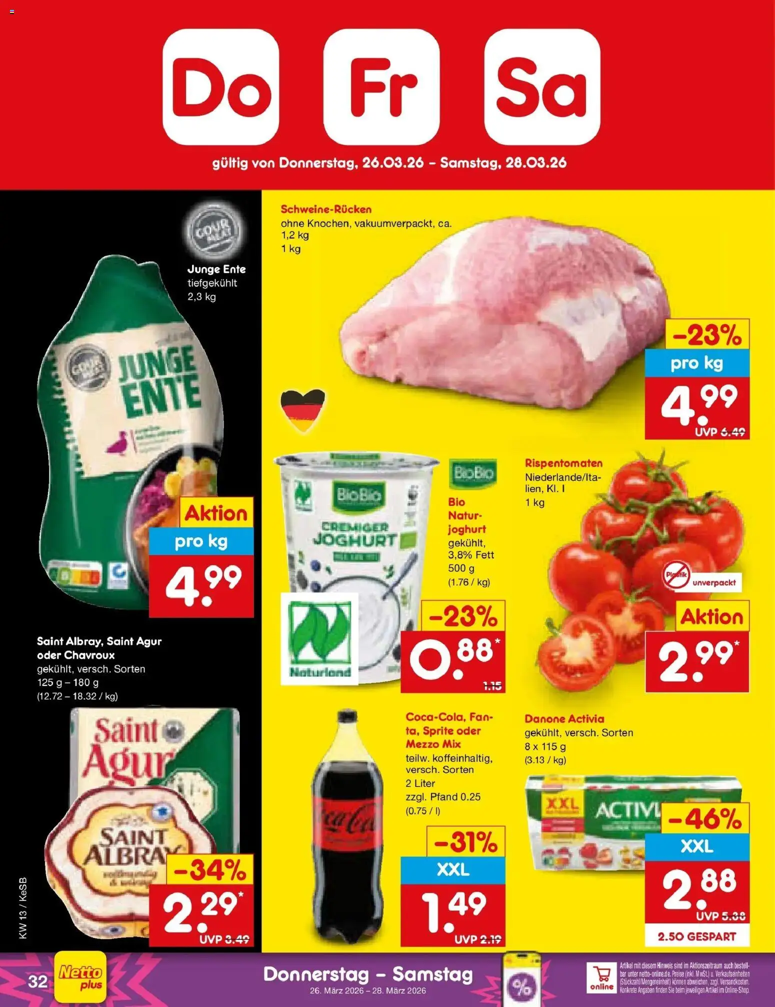 Netto Marken-Discount Prospekt Kruft	 – gültig ab 23.03.2026 | Seite: 46 | Produkte: Mezzo mix, Sprite, Joghurt, Ente