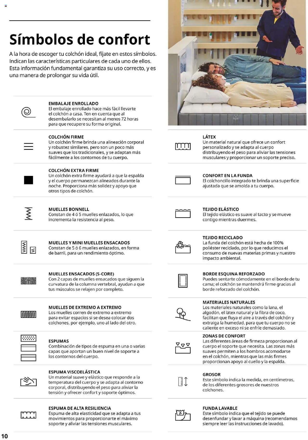 Catálogo IKEA Confort │ válido desde el 04.02.2025 | Página: 10 | Productos: Té, Colchon, Funda, Peso