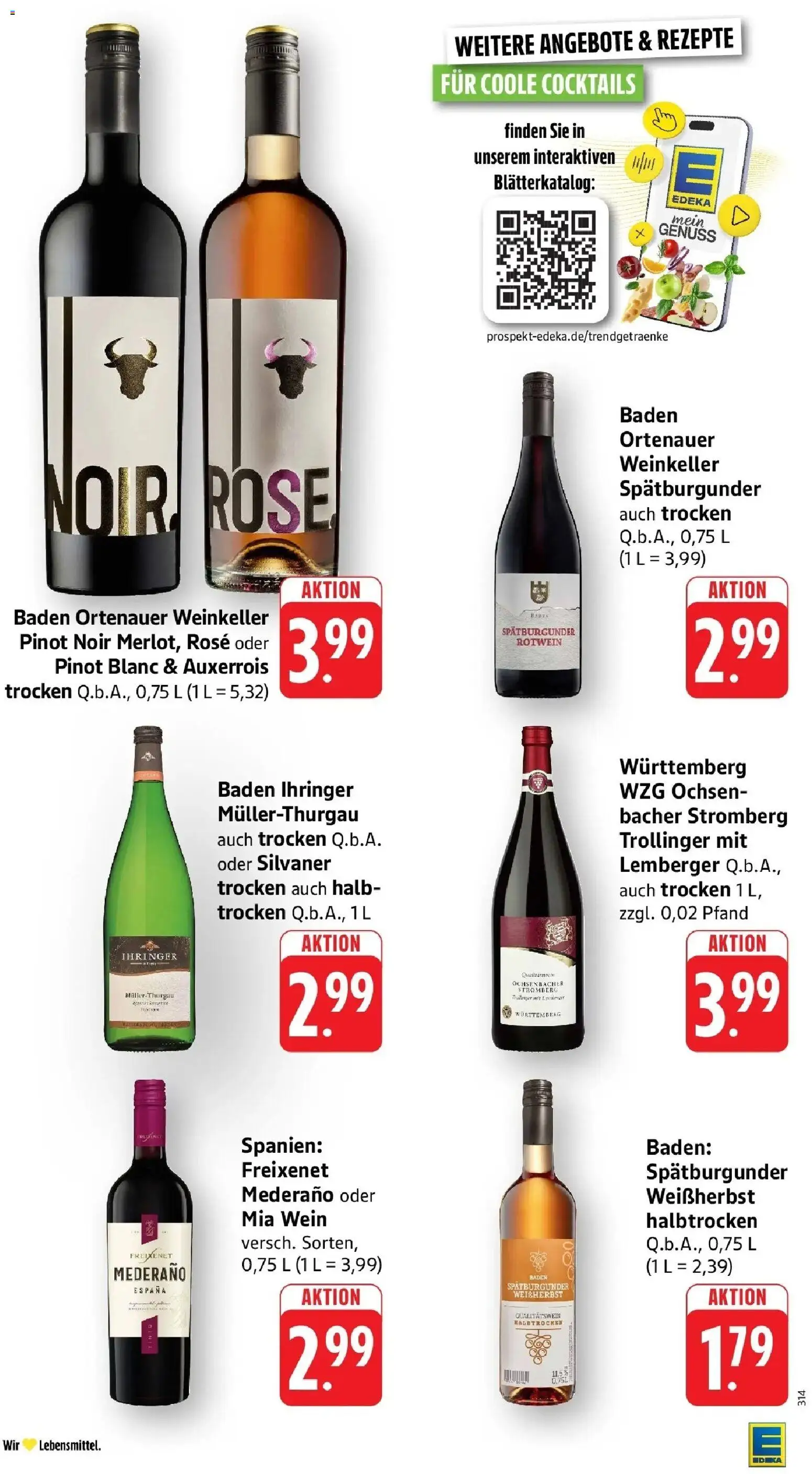 Edeka prospekt Pfalzgrafenweiler	 – gültig ab 19.04.2026 | Seite: 38 | Produkte: Freixenet, Rotwein, Freixenet mederano, Wein