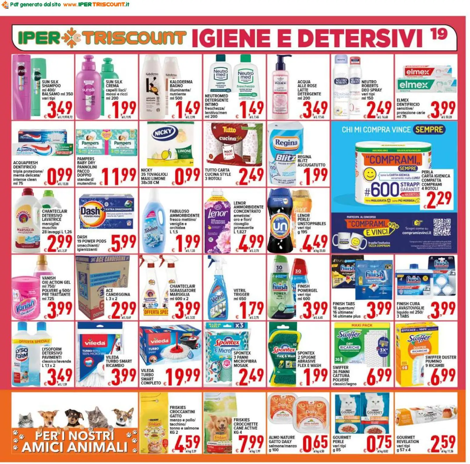 Volantino Ipertriscount del 06.03.2026 | Pagina: 19 | Prodotti: Shampoo, Latte, Pampers, Asciugatutto