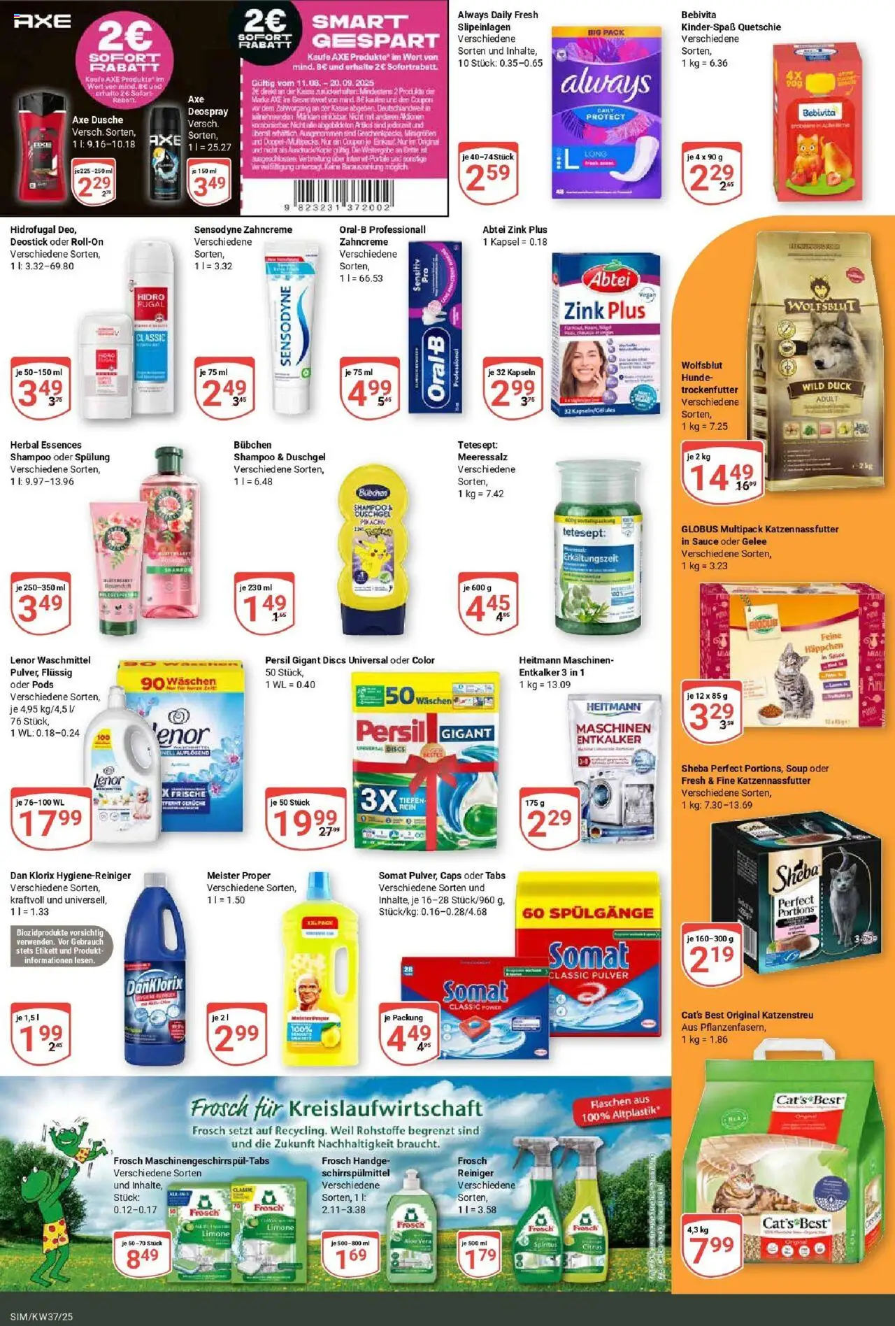 Globus prospekt Simmern	 – gültig ab 07.09.2025 | Seite: 17 | Produkte: Dusche, Axe, Deospray, Persil