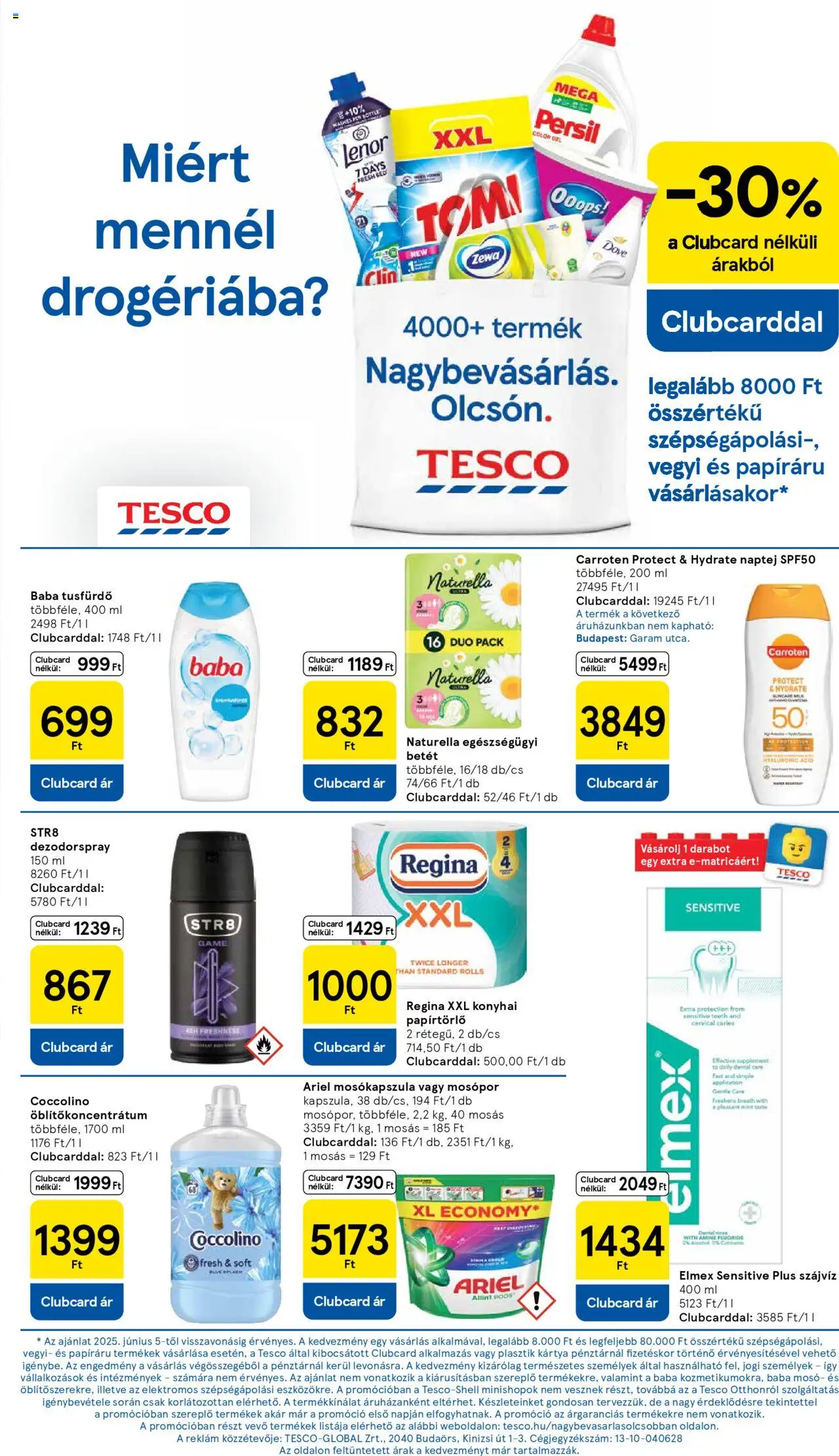 Tesco akciós ujság - amely érvényes a következő dátumtól: 05.06.2025 | Oldal: 7 | Termékek: Coccolino, Papírtörlő, Szájvíz, Mosópor