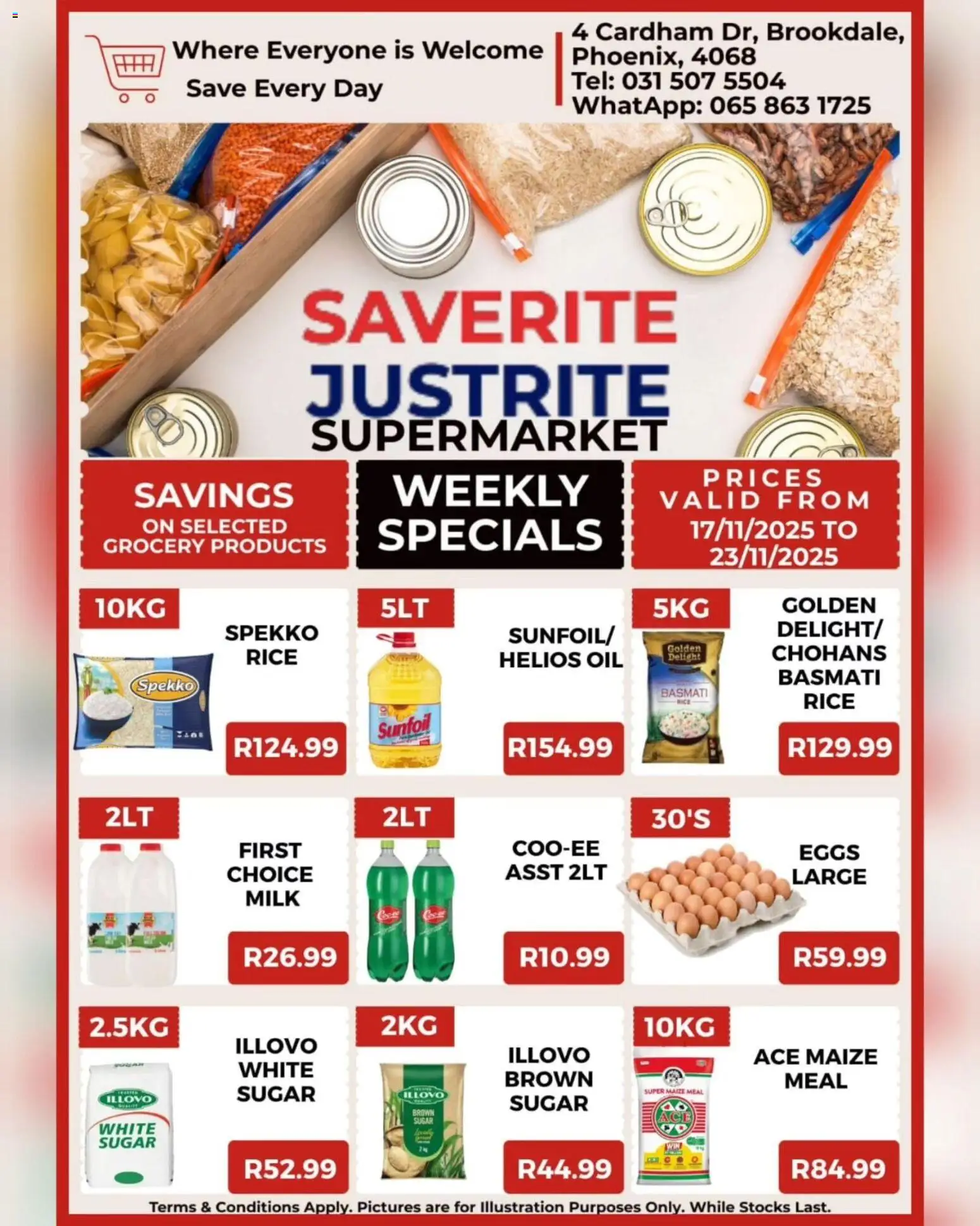 New Saverite catalogue – valid from 17.11.2025 | Page: 1 | Products: Maize meal, Eggs, Oil, Sugar