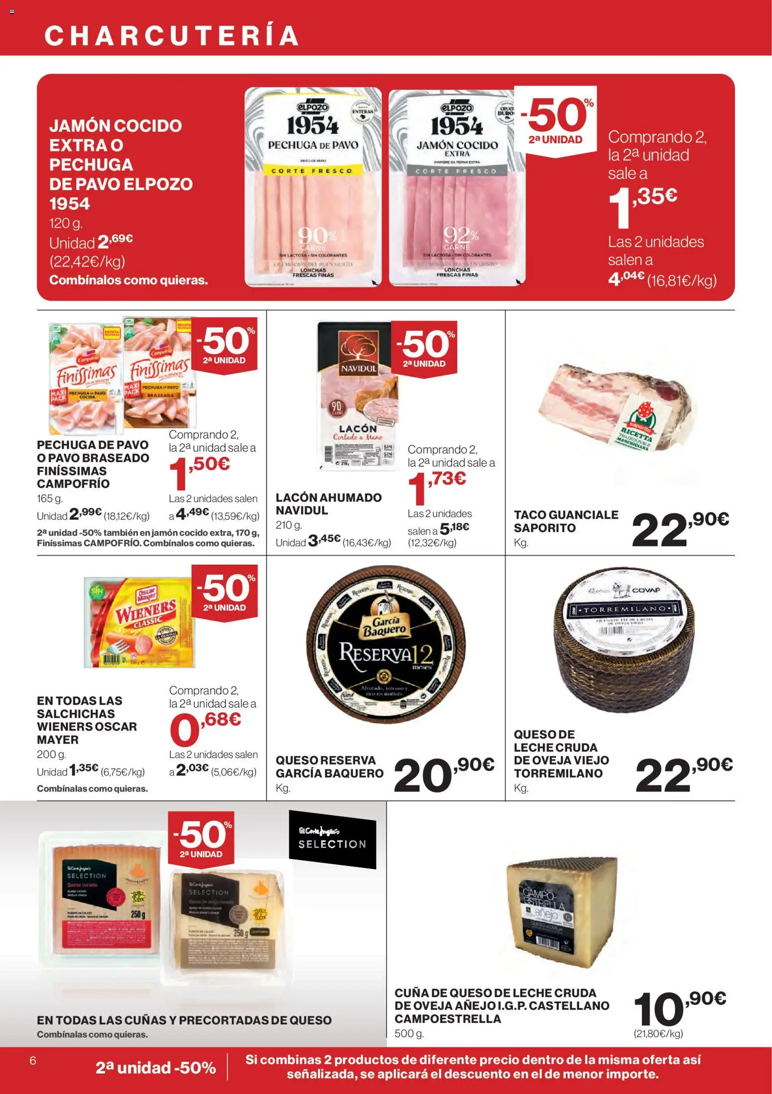 Supercor folleto │ válido desde el 09.04.2026 | Página: 6 | Productos: Leche, Queso, Jamón, Jamón cocido