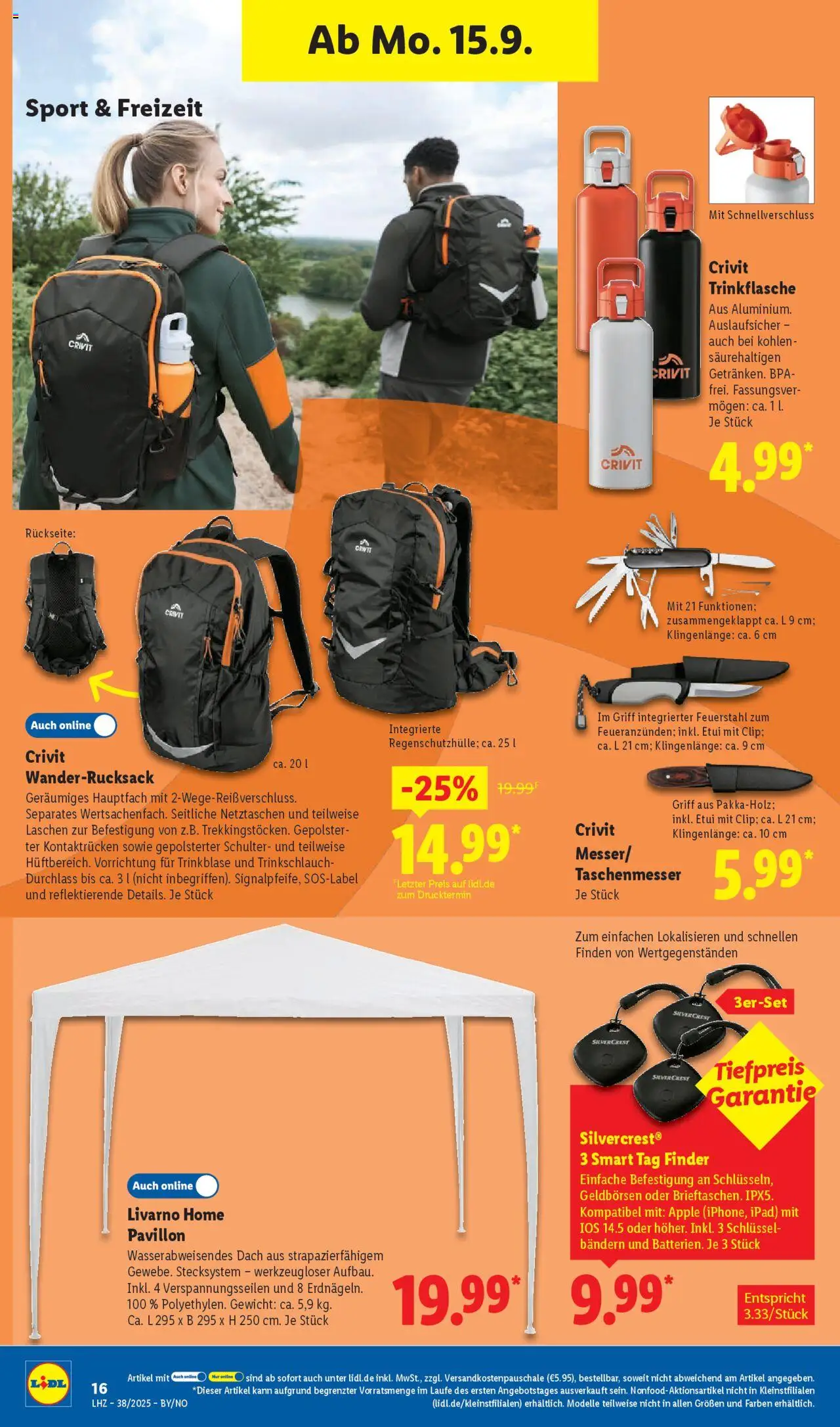 Lidl Prospekt Uffenheim – gültig ab 15.09.2025 | Seite: 28 | Produkte: Gewicht, Ipad, Apple, Wanderrucksack