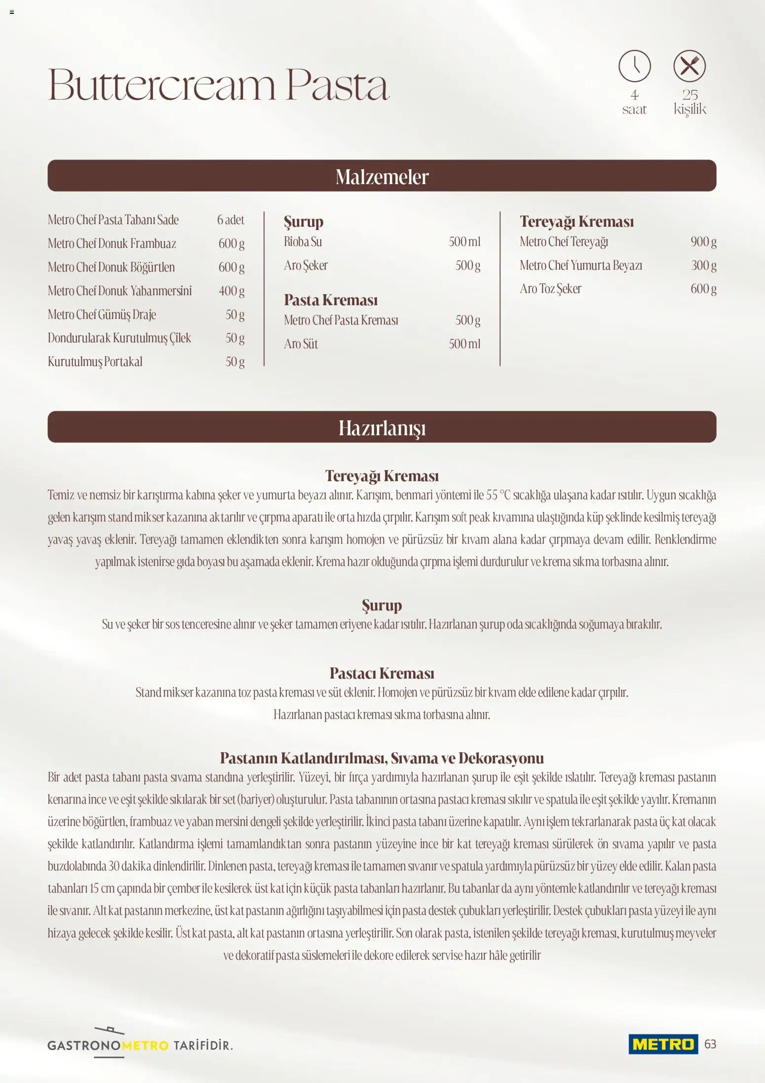 Metro - Pastacılık Kataloğu - 06.04.2026 tarihinden itibaren geçerlidir | Sayfa: 63 | Ürünler: Tereyağı, Şeker, Spatula, Saat