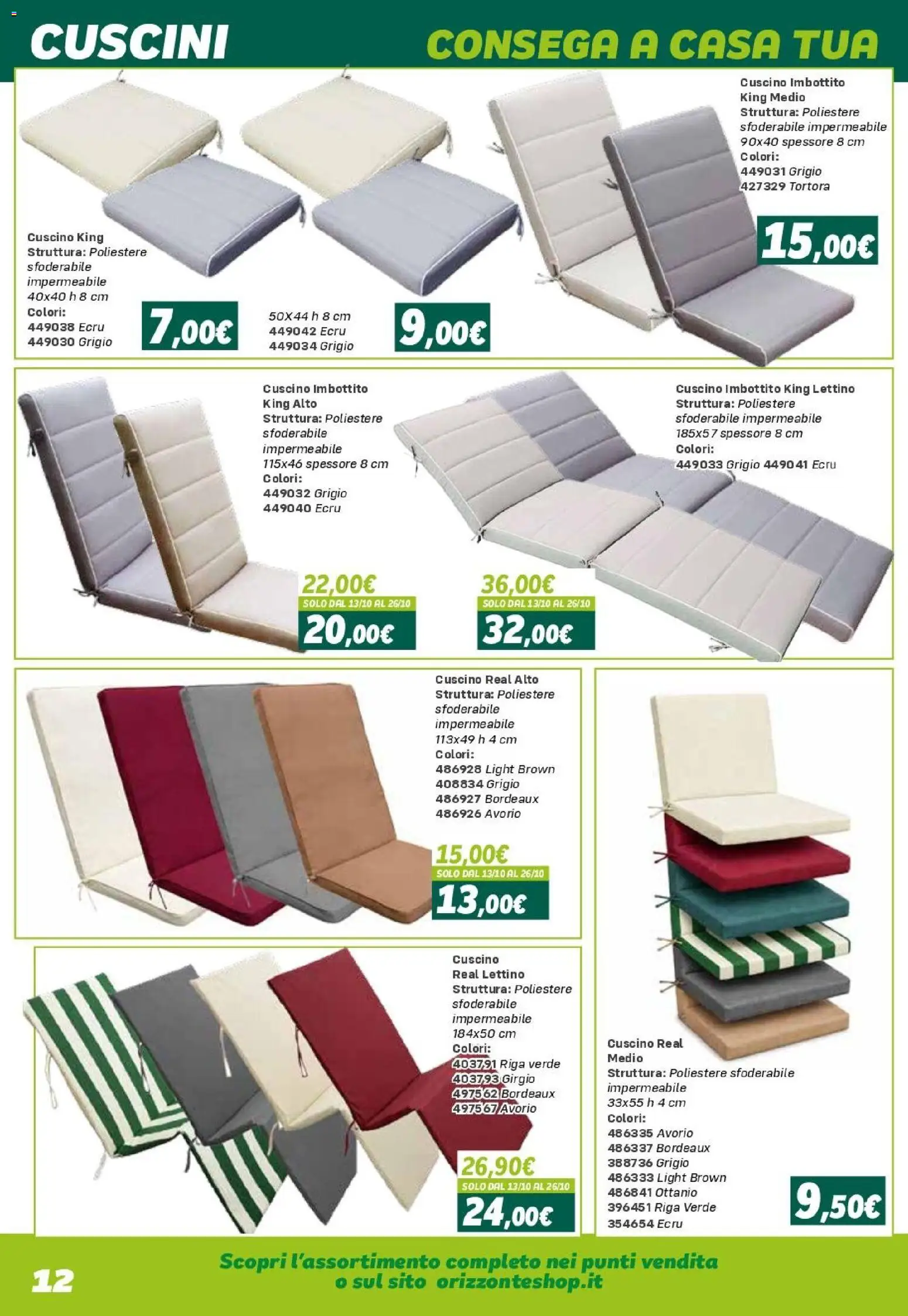 Volantino Orizzonte del 24.04.2026 | Pagina: 12 | Prodotti: Lettino, Cuscino