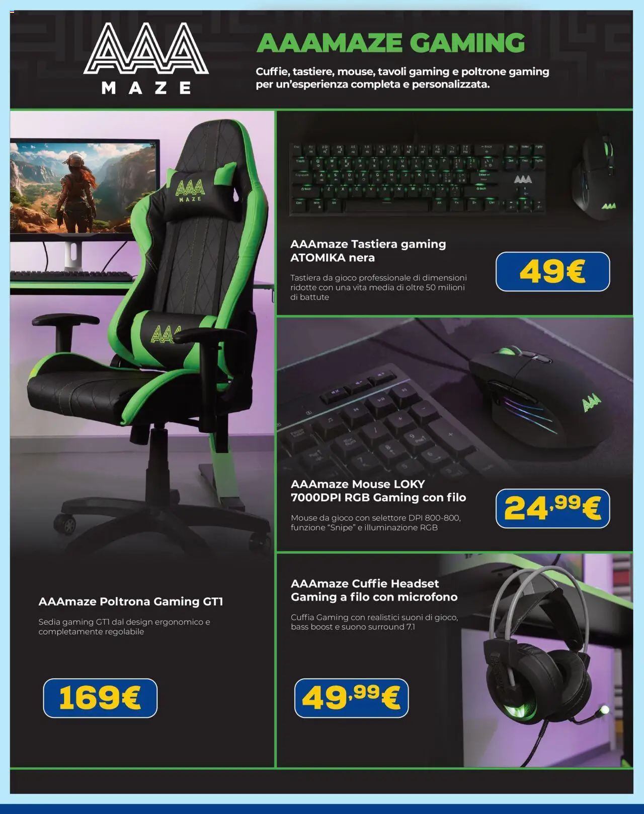 Volantino Euronics del 31.07.2025 | Pagina: 8 | Prodotti: Mouse, Cuffie, Gioco, Microfono