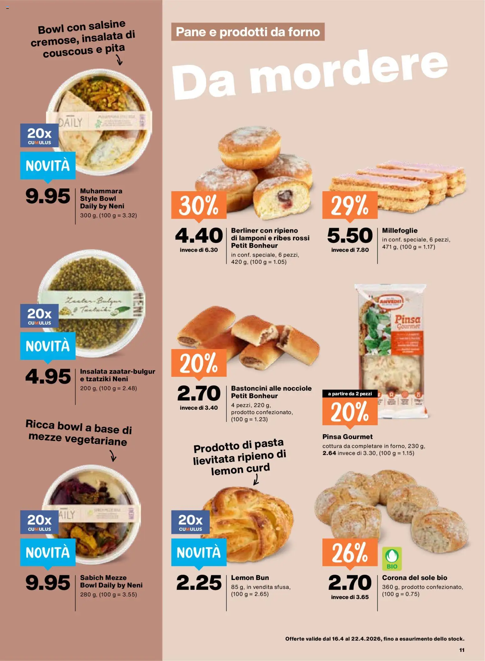 Migros aktionen IT – gültig ab 16.04.2026 | Seite: 11 | Produkte: Pane, Pasta
