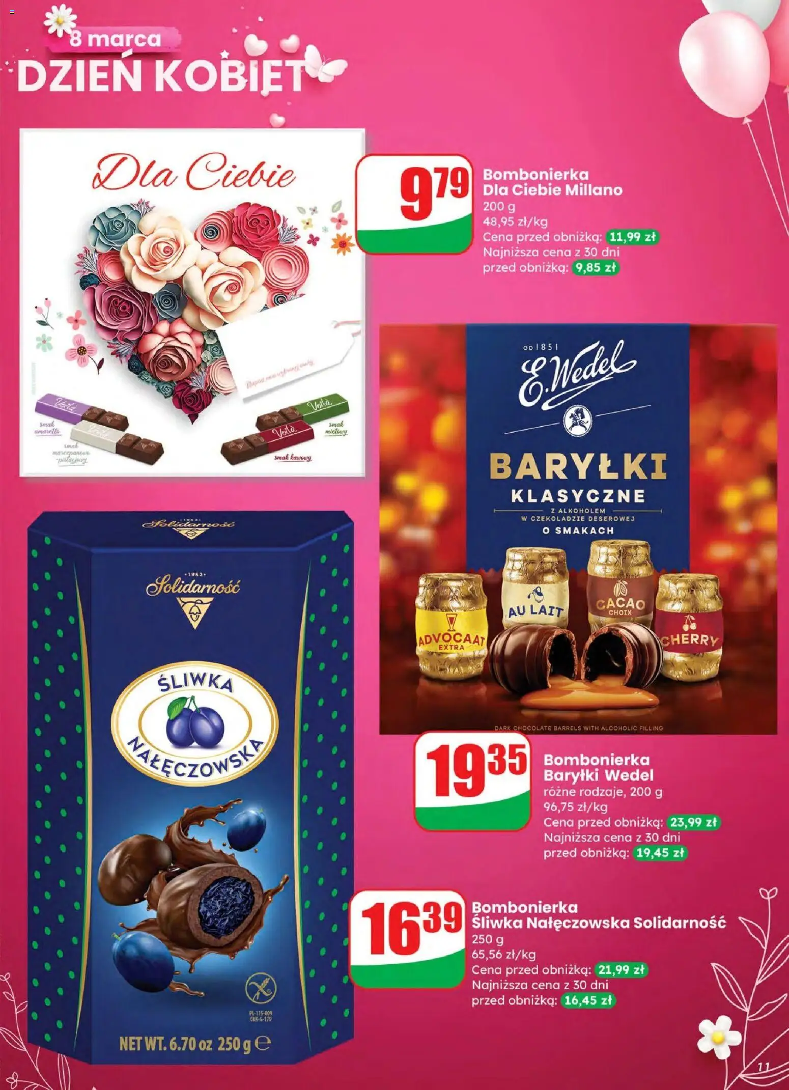 Dino gazetka od 04.03.2026 | Strona: 11 | Produkty: Śliwka nałęczowska, Bombonierka, Baryłki wedel