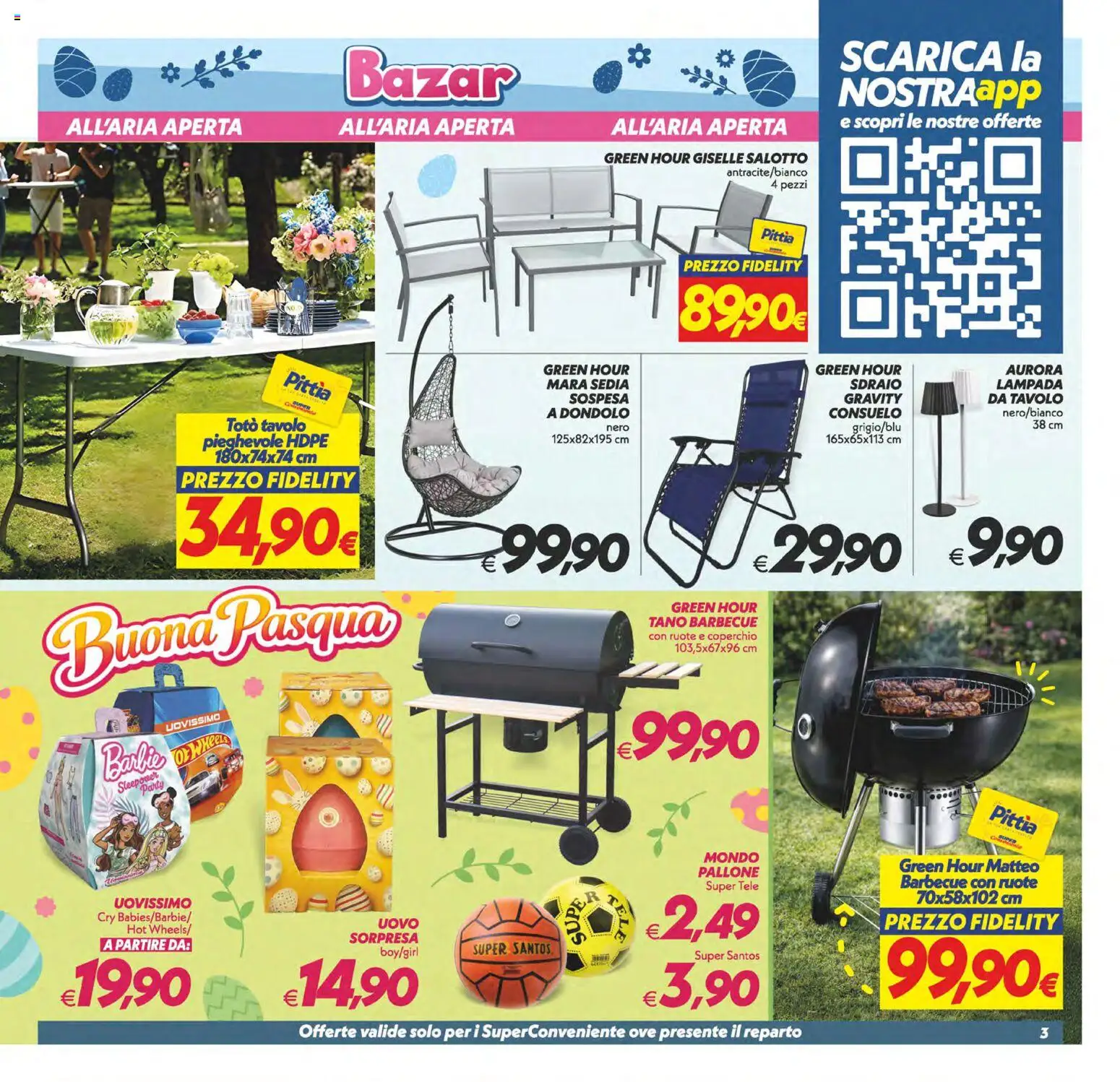Volantino SuperConveniente del 27.03.2026 | Pagina: 30 | Prodotti: Dondolo, Pallone, Tavolo, Sedia