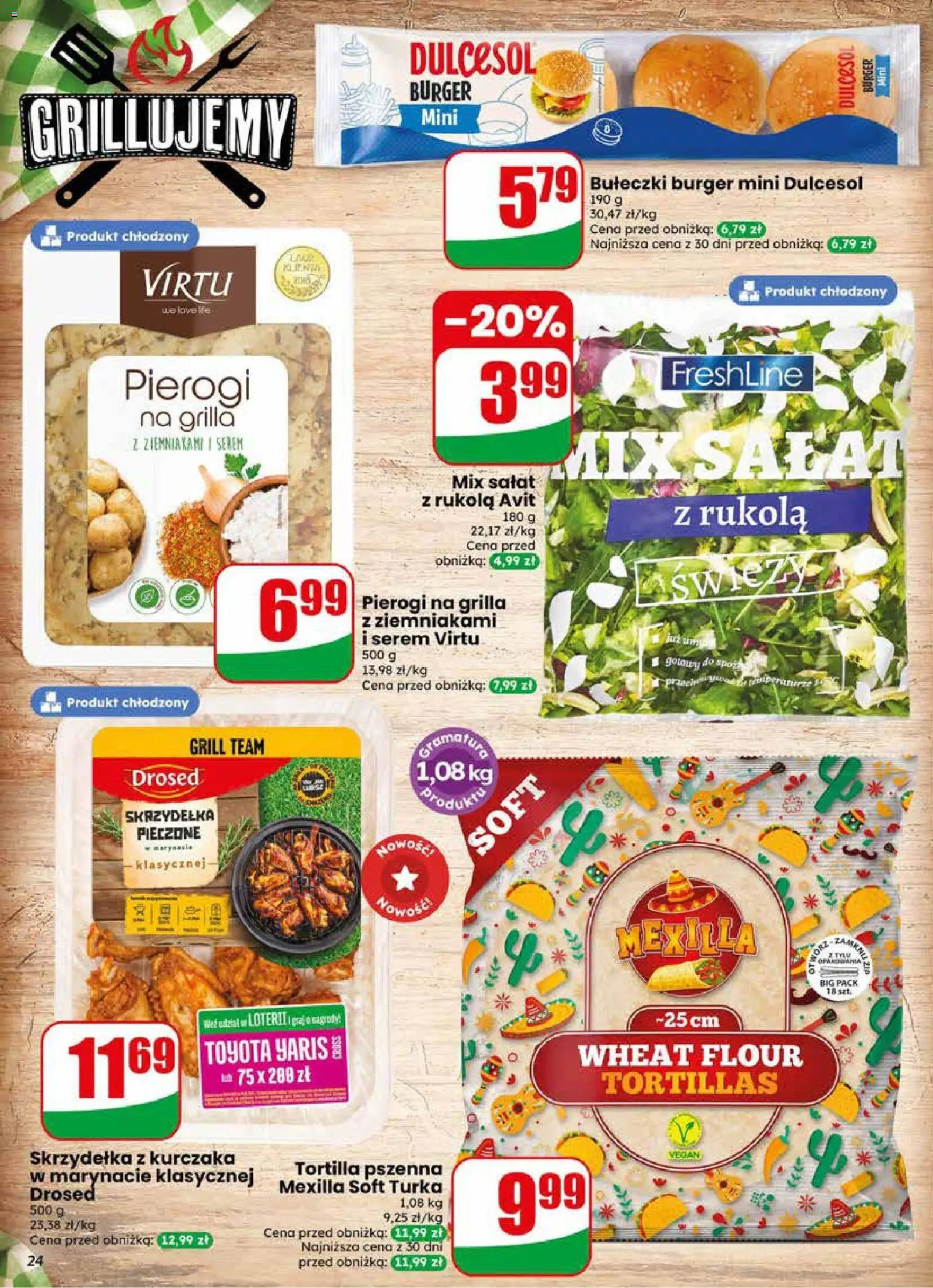 Dino gazetka od 29.04.2026 | Strona: 24 | Produkty: Pierogi, Grill, Rukola, Mix sałat