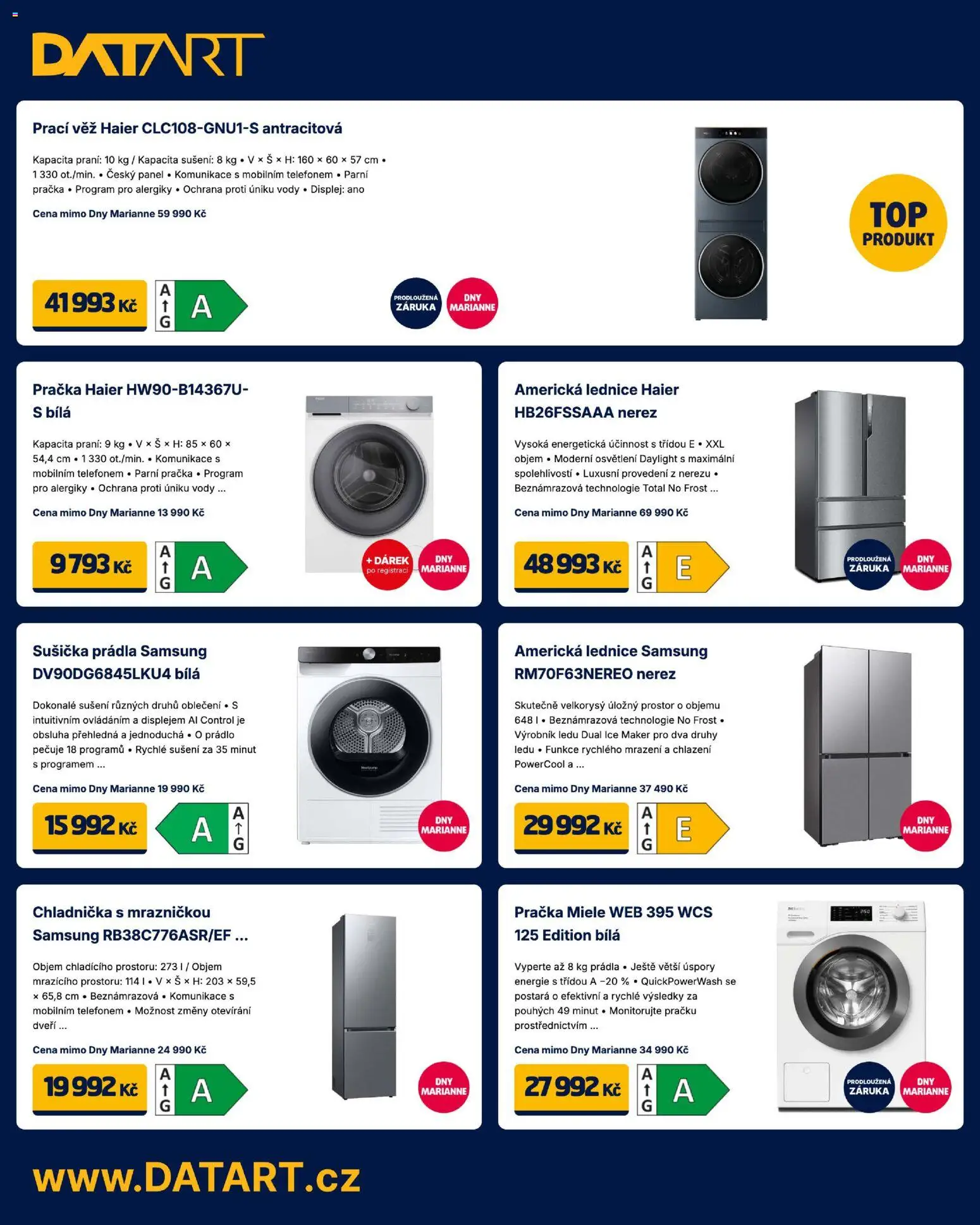 Datart leták od 17.04.2026 | Strana: 18 | Produkty: Pračka, Samsung, Sušička, Oblečení