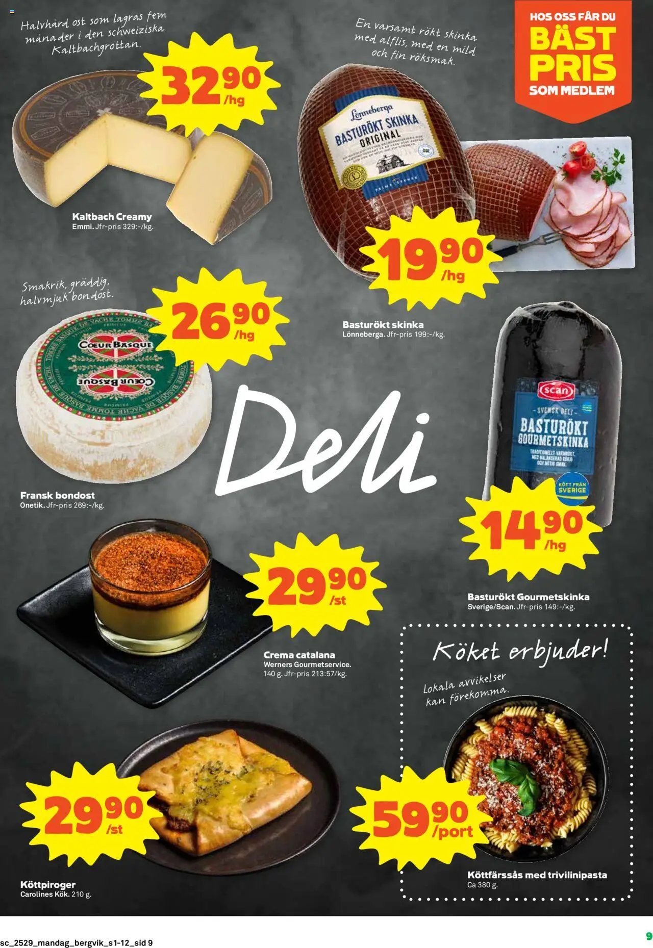 Stora Coop reklamblad aktuell från 14.07.2025 | Sida: 9 | Produkter: Ost, Skinka