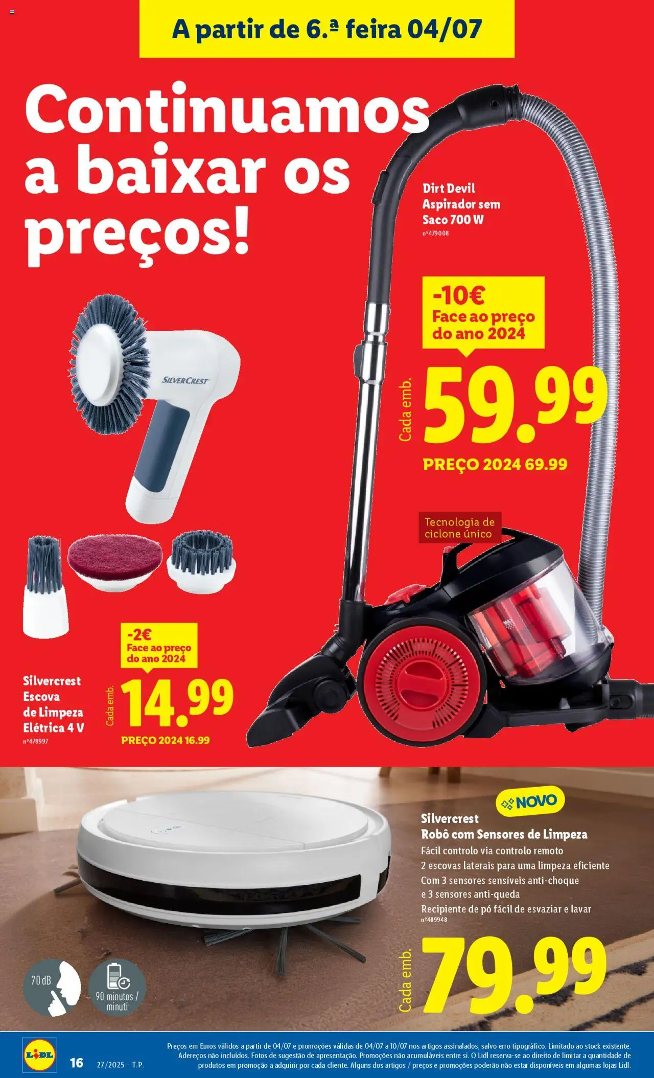 Lidl Novidades │ válido de 30.06.2025 | Página: 16 | Produtos: Escova de limpeza, Robô, Aspirador, Pó