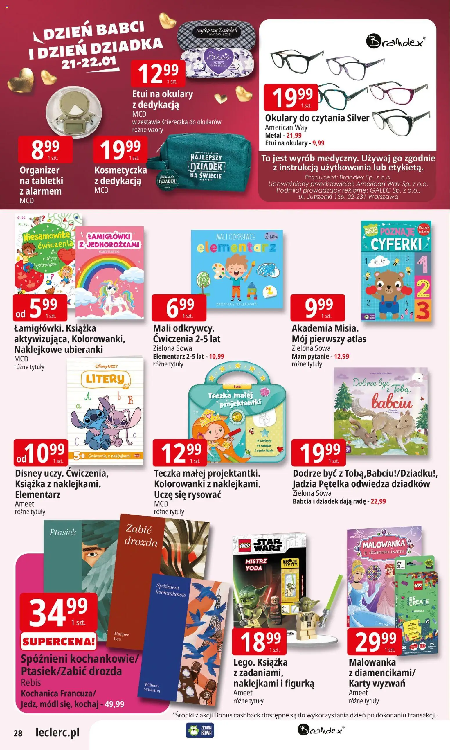 E.Leclerc Gazetka od 13.01.2026 | Strona: 28 | Produkty: Okulary, Lego, Naklejki
